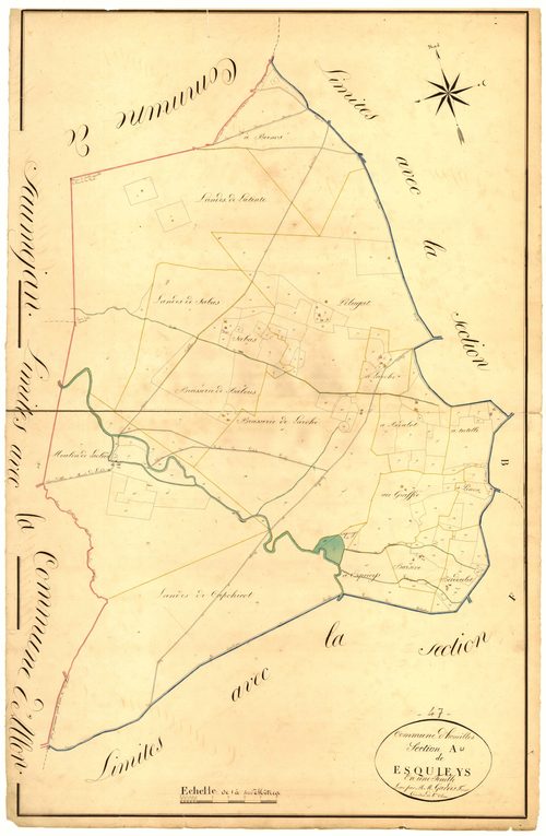 Plan napoléonien, atlas-A Esquieys, Houeillès