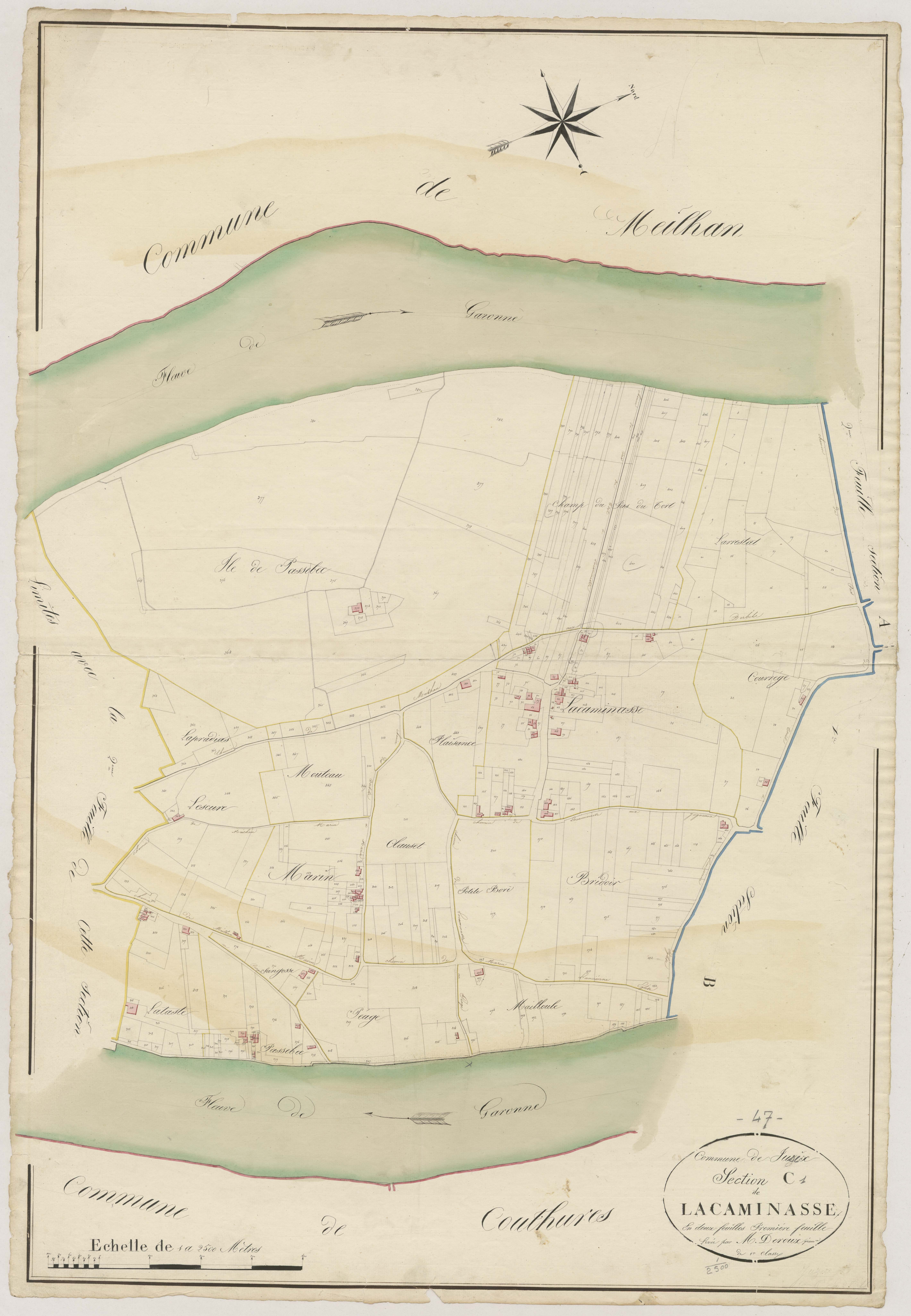 Plan napoléonien, atlas-C1 La Caminasse, Jusix