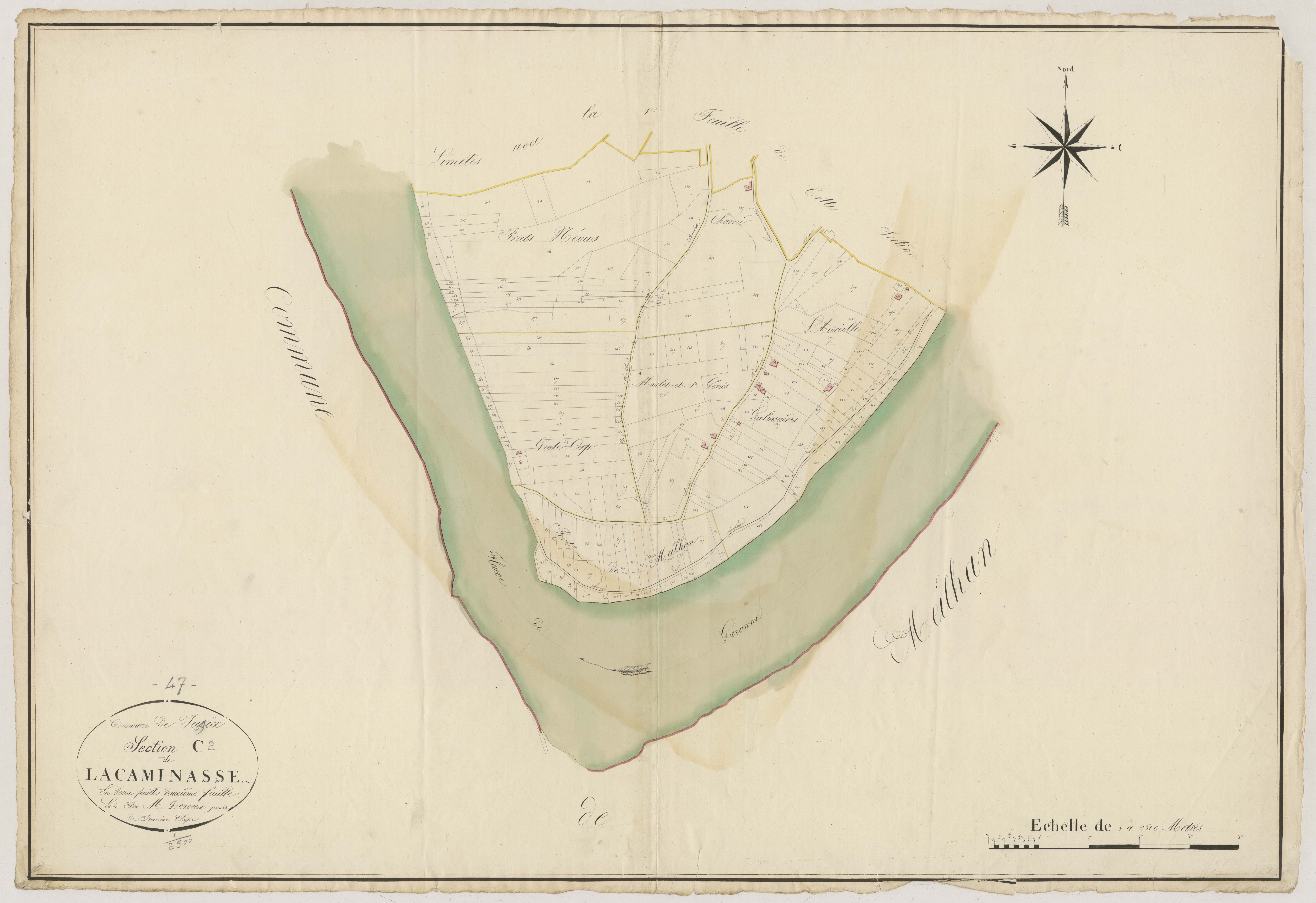 Plan napoléonien, atlas-C2 La Caminasse, Jusix
