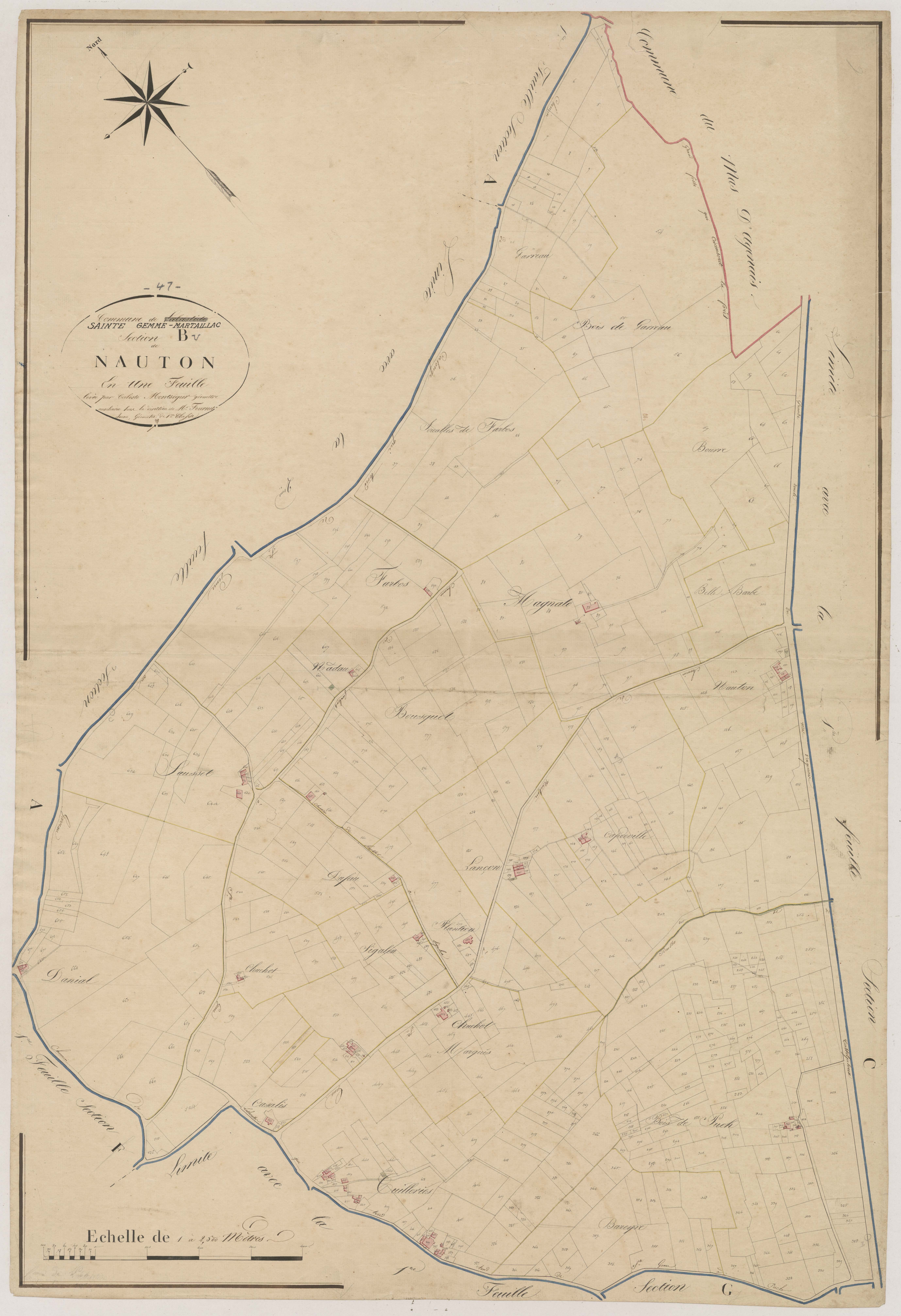 Plan napoléonien, atlas-B unique, Labastide-Castel-Amouroux