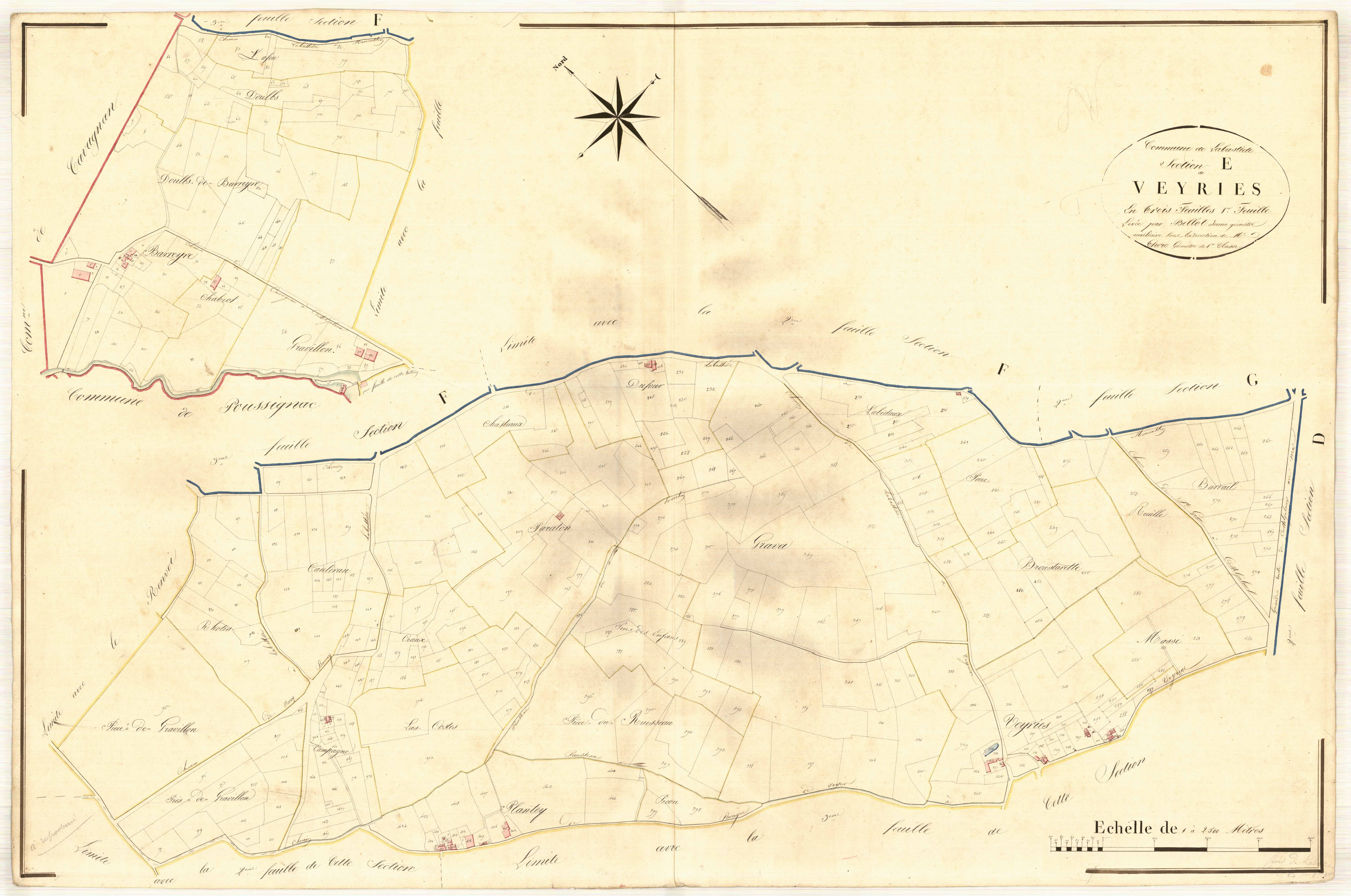 Plan napoléonien, atlas-E1 Veynès, Labastide-Castel-Amouroux