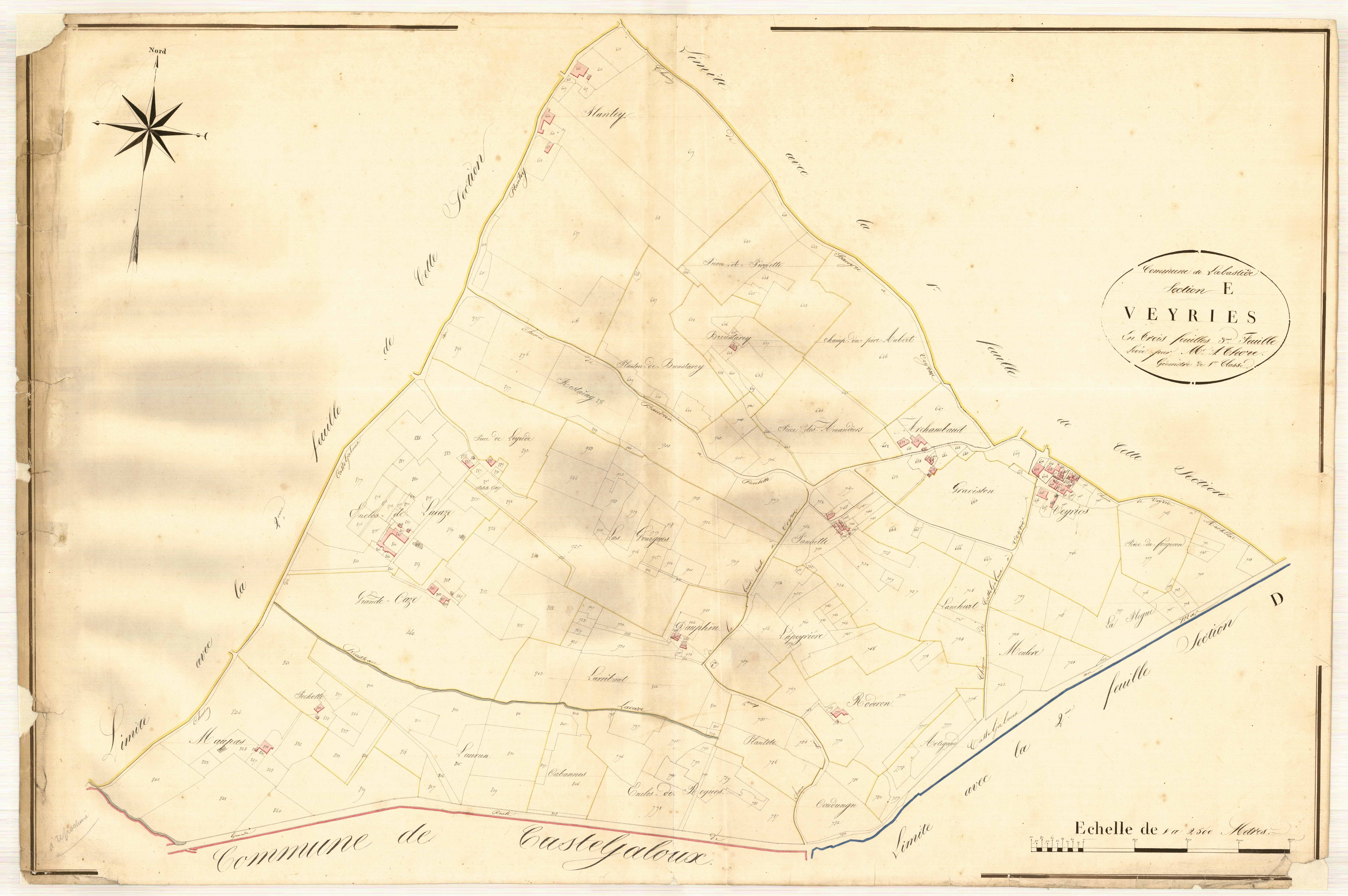 Plan napoléonien, atlas-E3 Veynès, Labastide-Castel-Amouroux