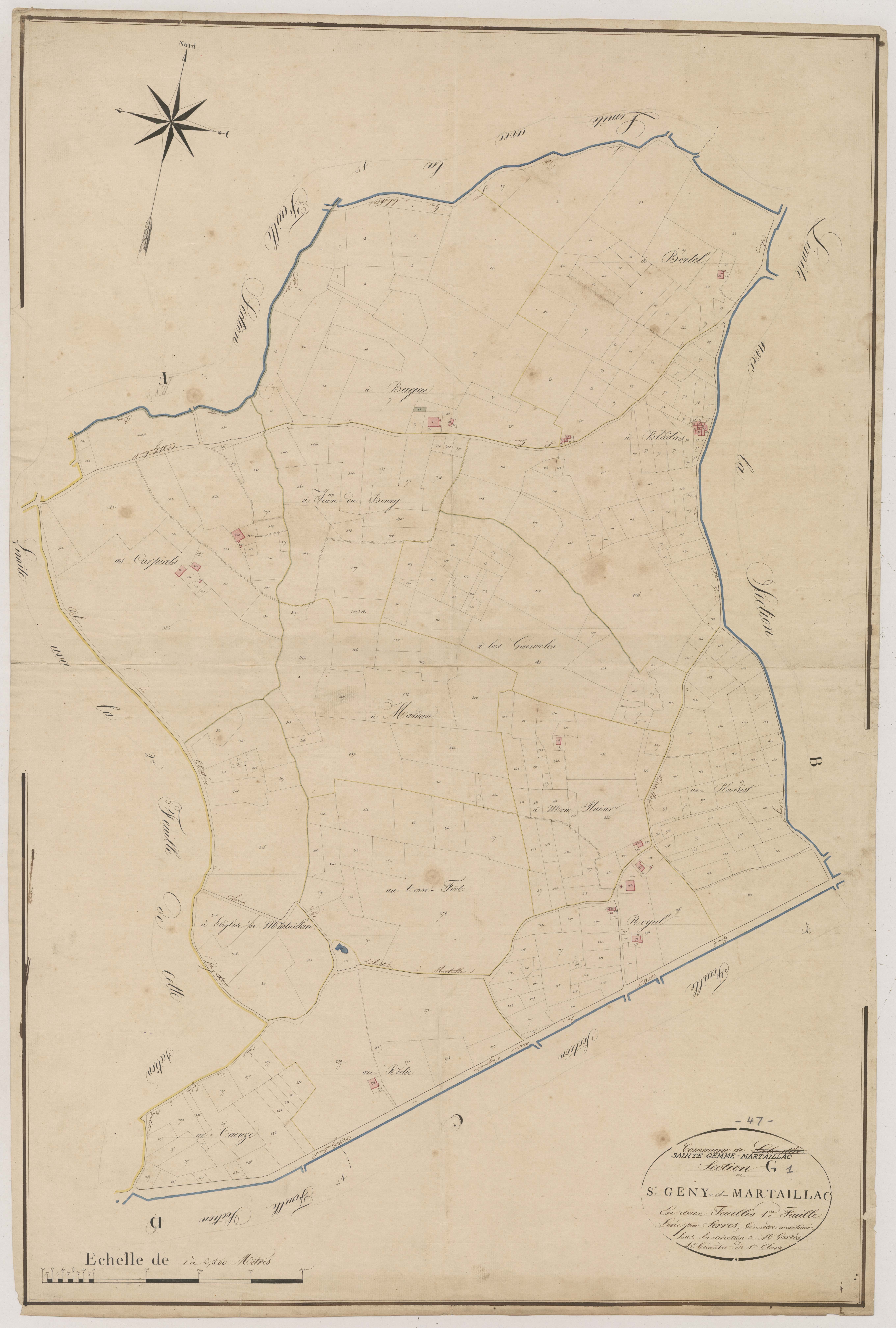 Plan napoléonien, atlas-G1 Saint-Gény-et-Martaillac, Labastide-Castel-Amouroux