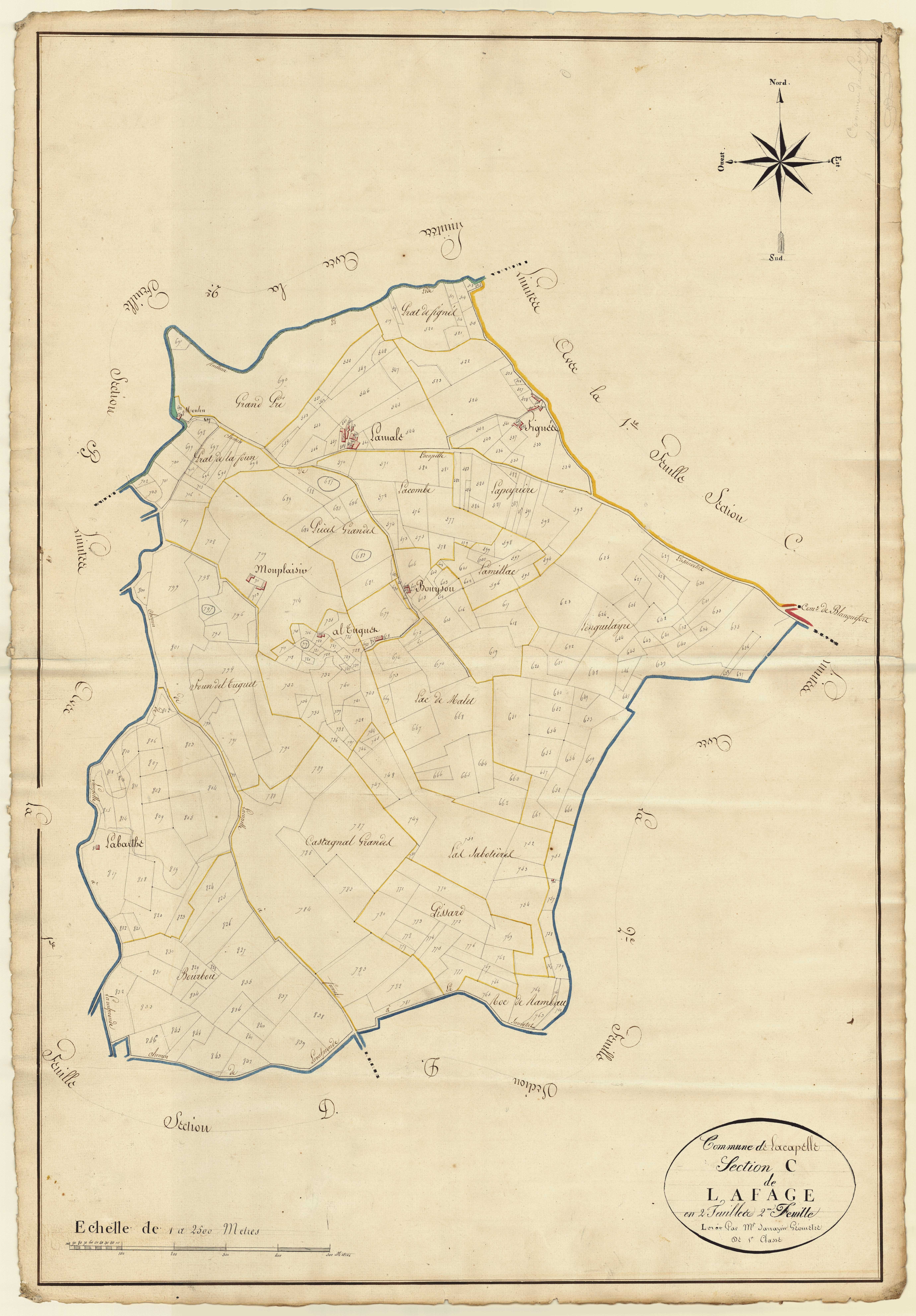 Plan napoléonien, atlas-C2 Lafage, Lacapelle-Biron