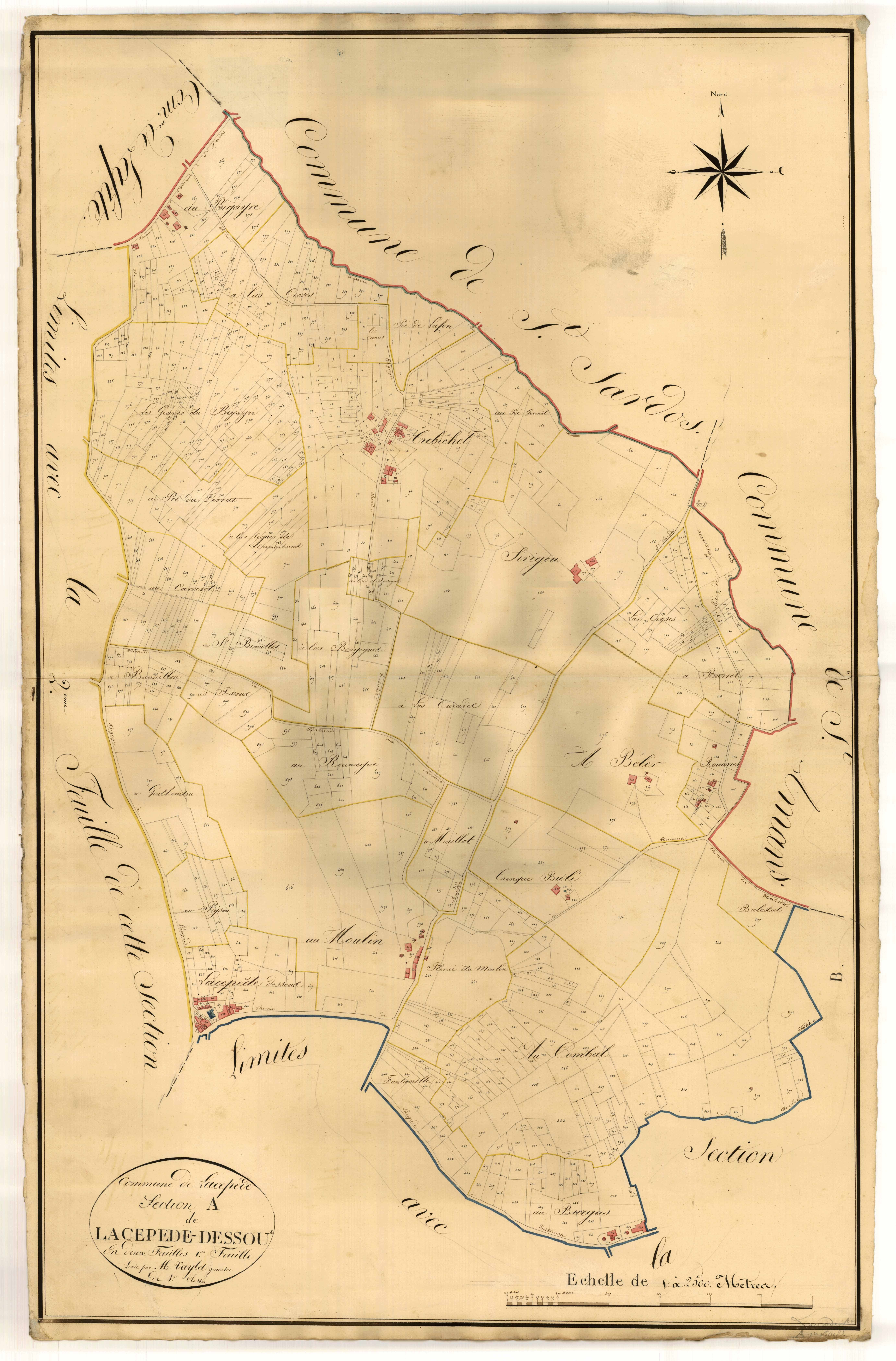Plan napoléonien, atlas-A1 Lacépède-Dessous, Lacépède
