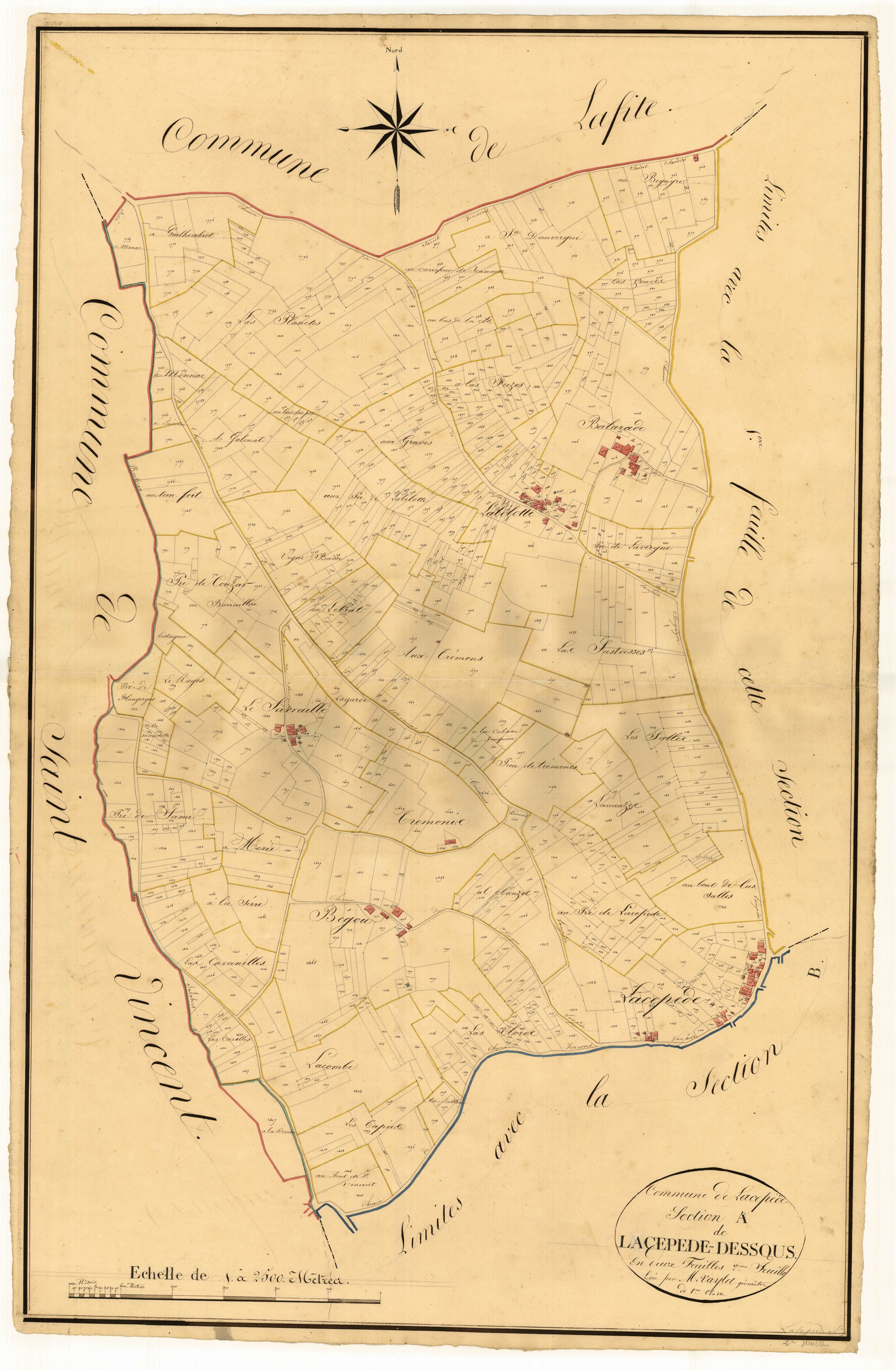 Plan napoléonien, atlas-A2 Lacépède-Dessous, Lacépède
