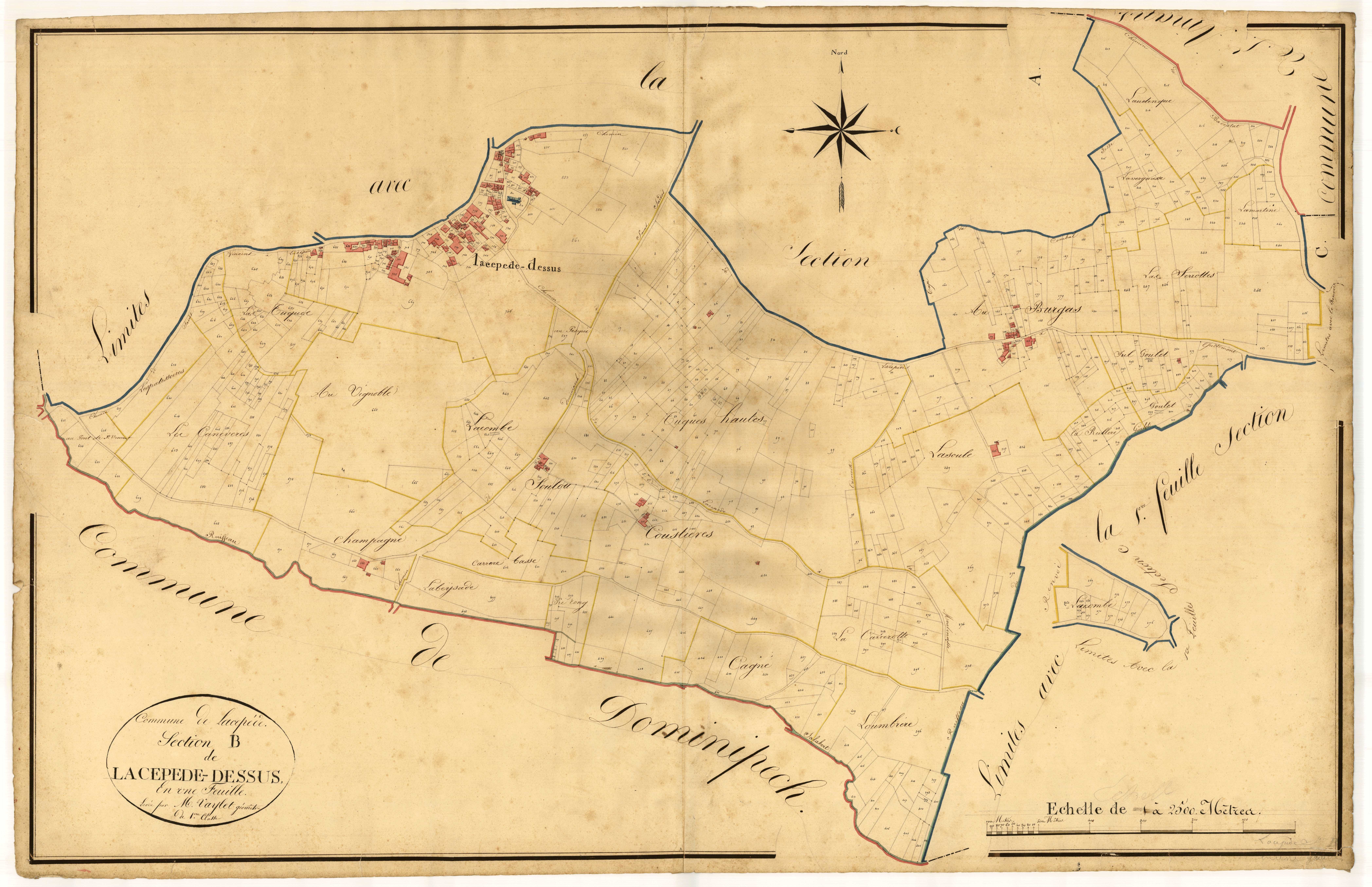 Plan napoléonien, atlas-B Lacépède-Dessus, Lacépède