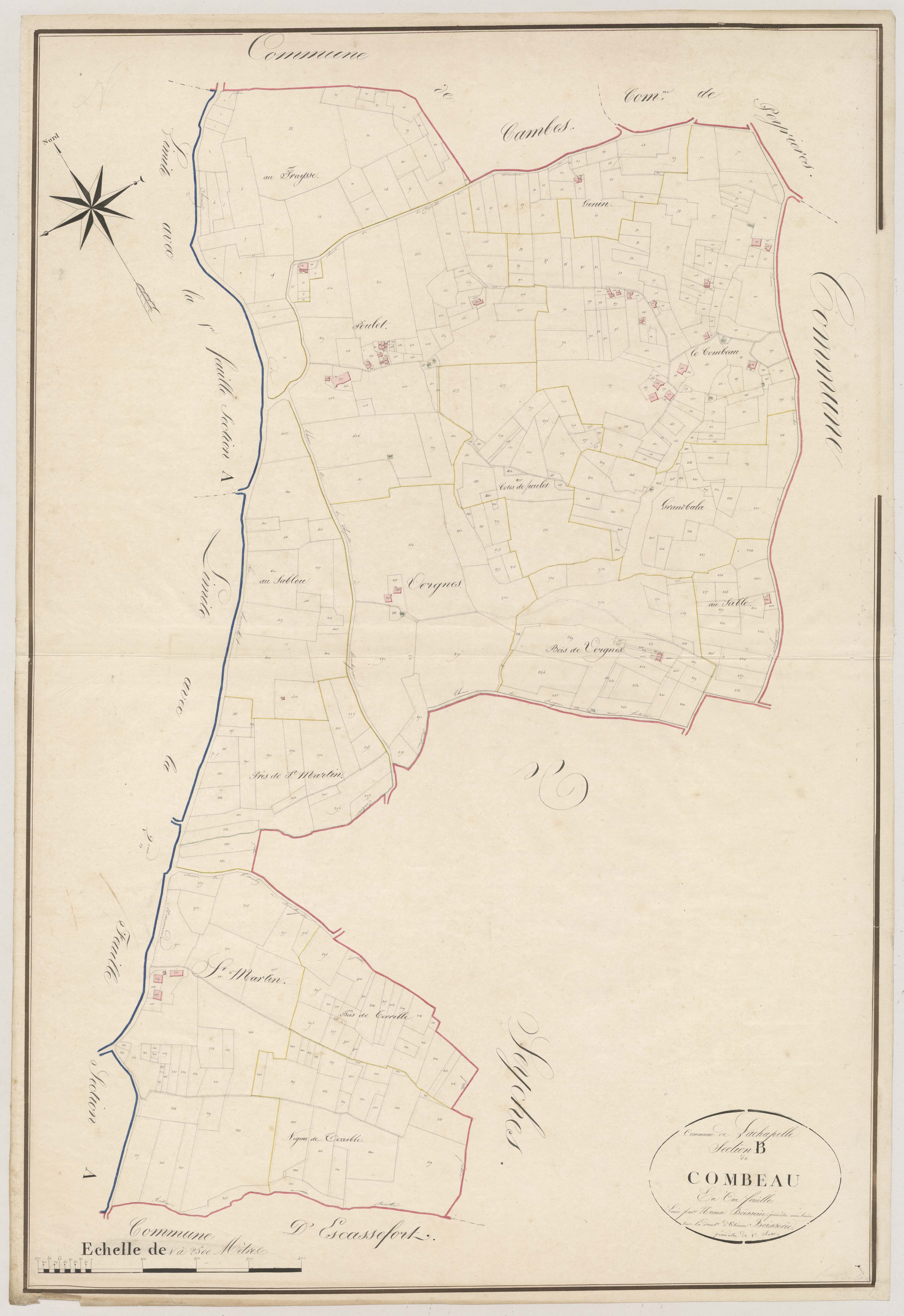Plan napoléonien, atlas-B Combeau, Lachapelle