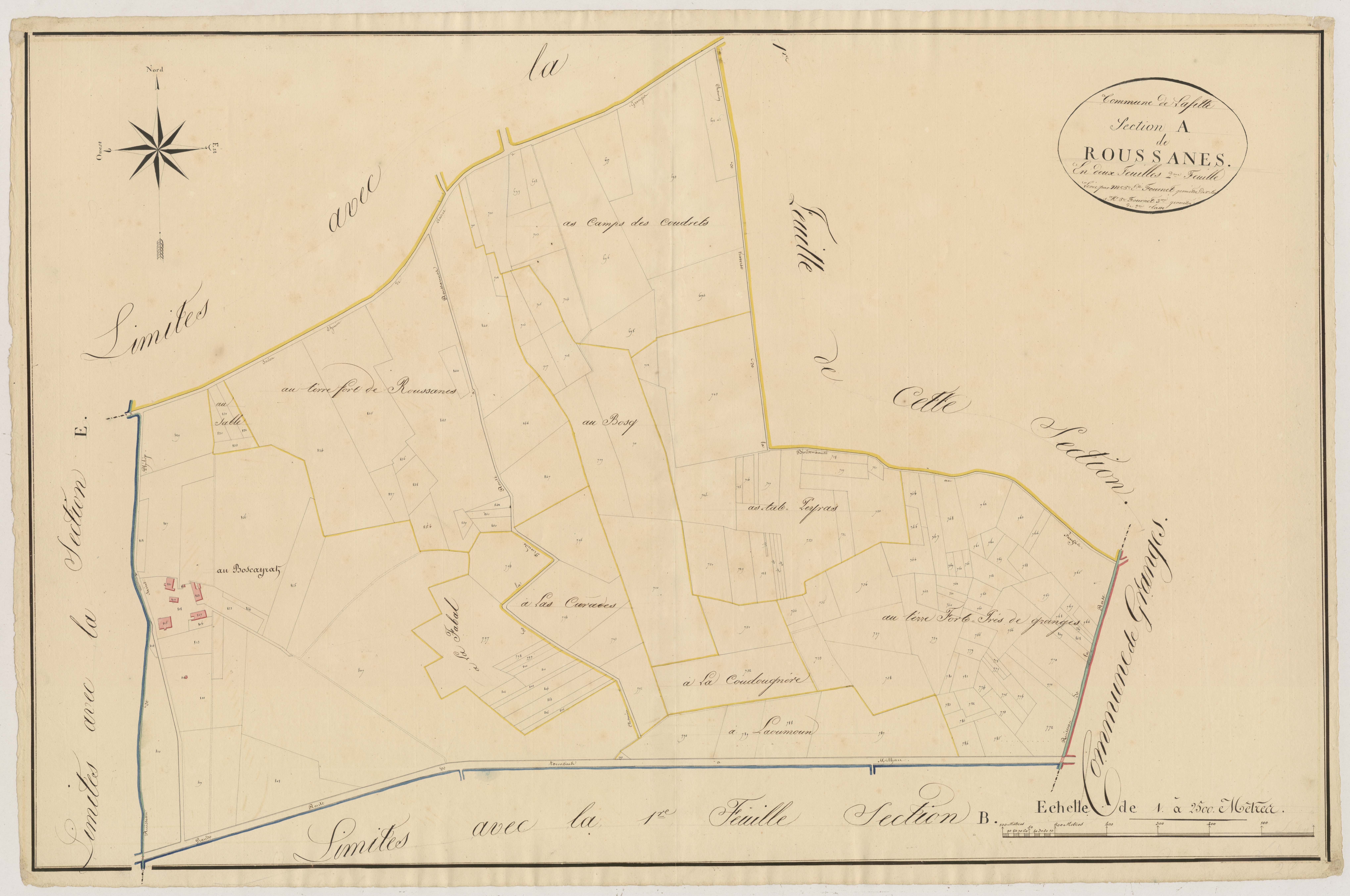 Plan napoléonien, atlas-A2 Roussanes, Lafitte-sur-Lot