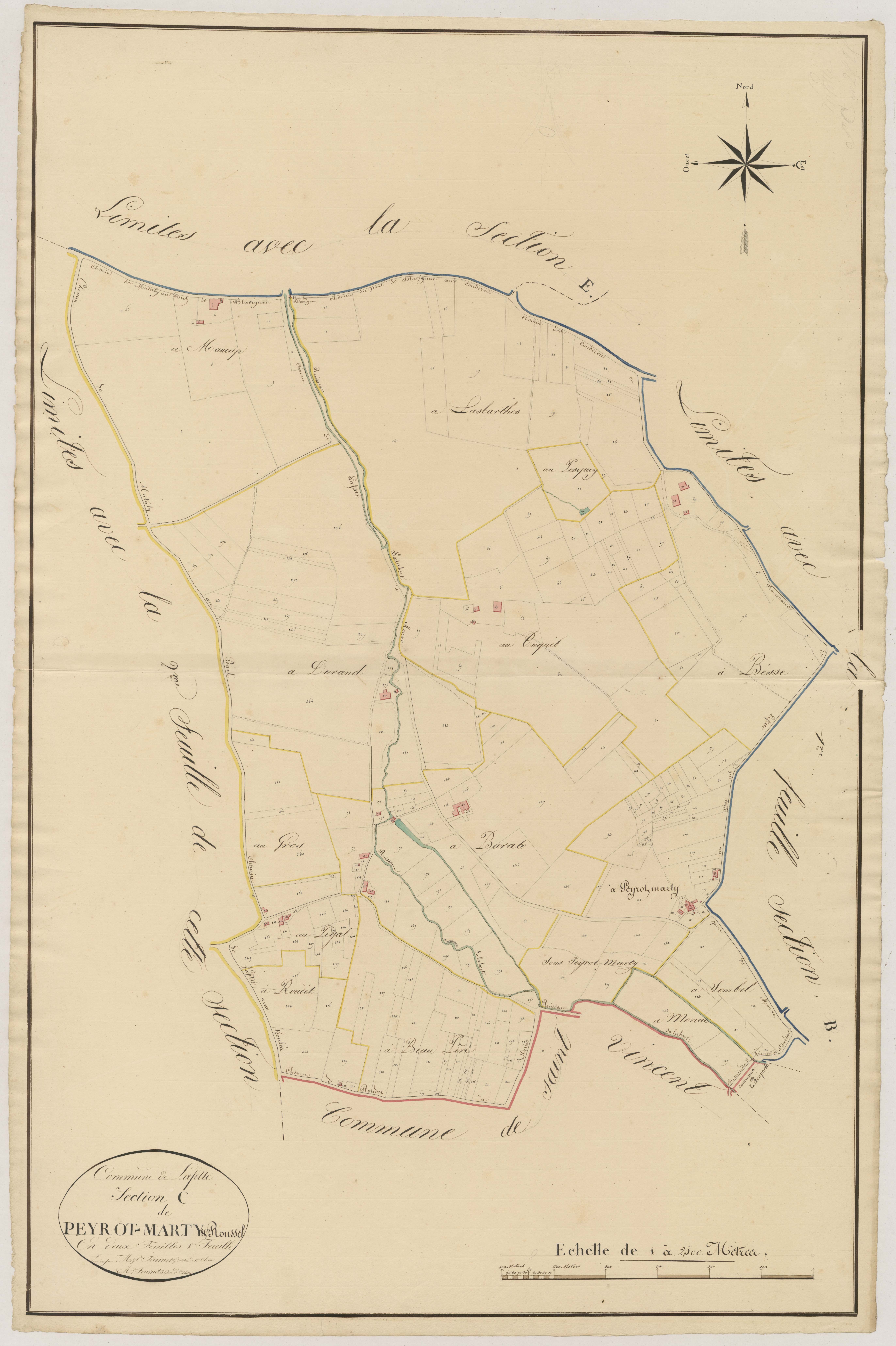 Plan napoléonien, atlas-C1 Peyrot-Marty et Roussel, Lafitte-sur-Lot