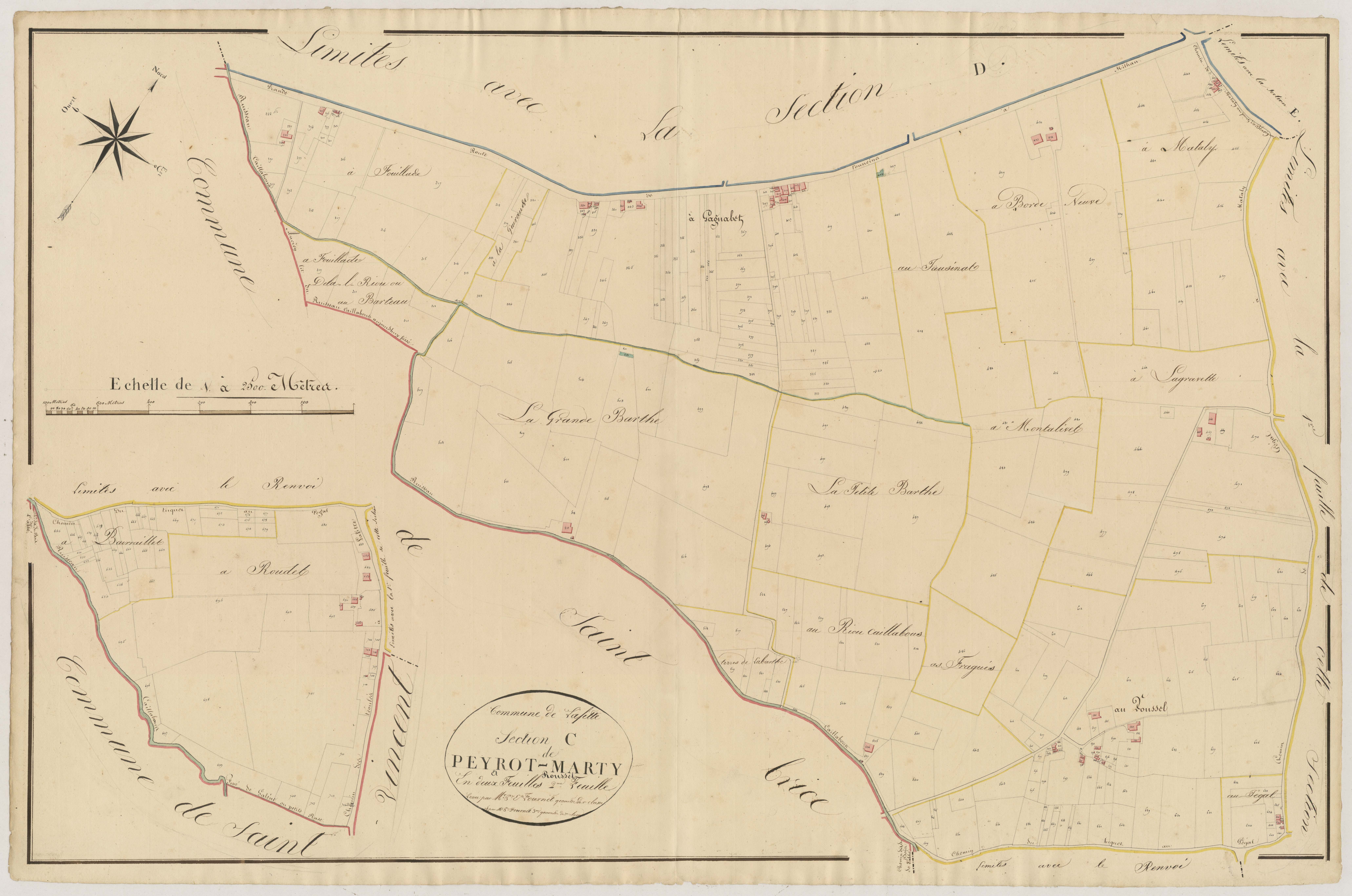 Plan napoléonien, atlas-C2 Peyrot-Marty et Roussel, Lafitte-sur-Lot