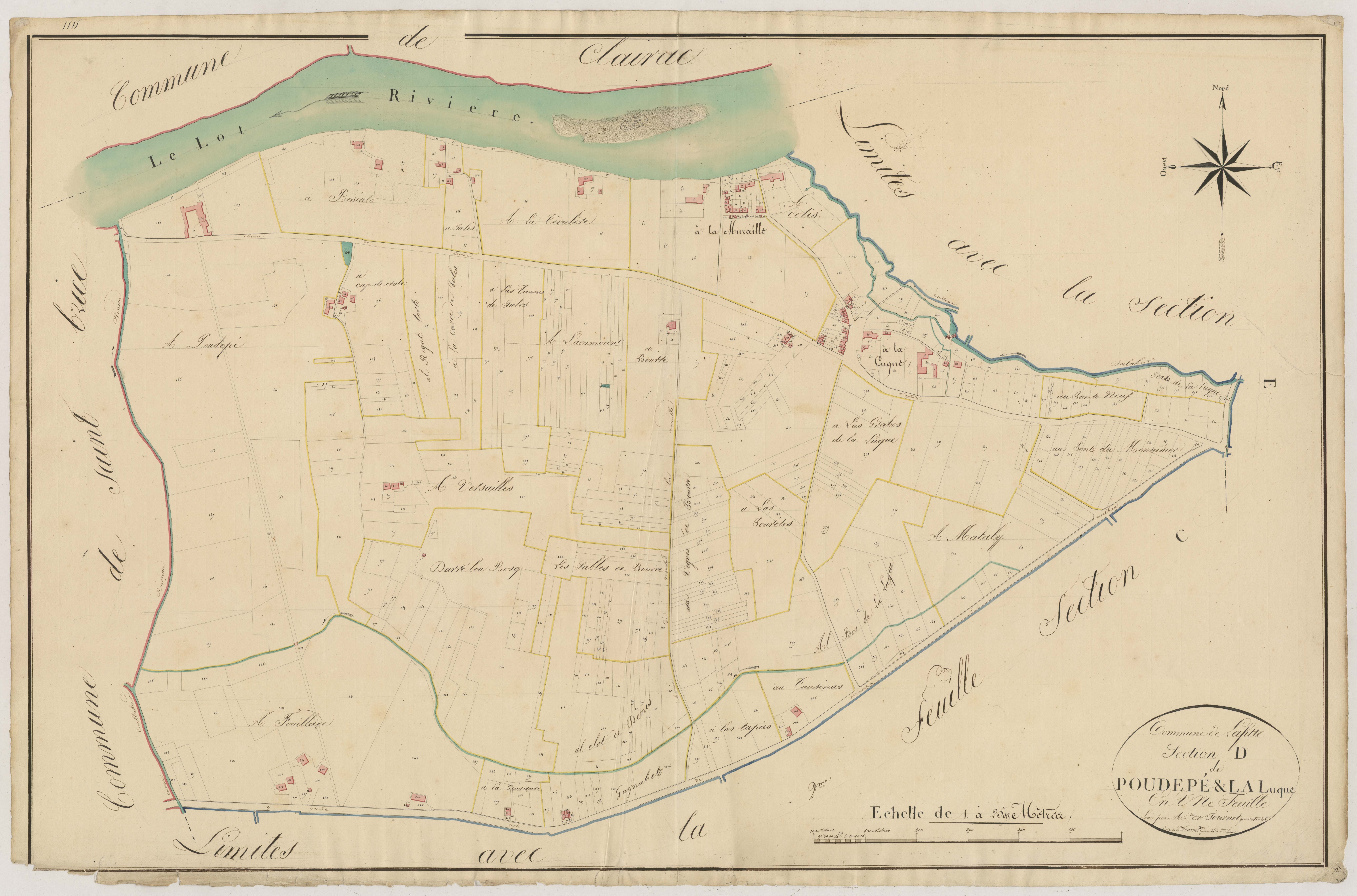 Plan napoléonien, atlas-D Poudepé et La Luque, Lafitte-sur-Lot