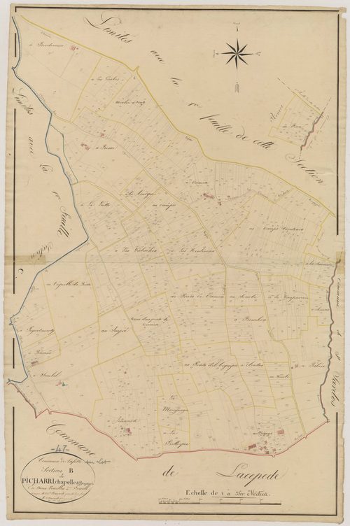Plan napoléonien, atlas-B2 Picharri, Chapelle et Bigayré, Lafitte-sur-Lot