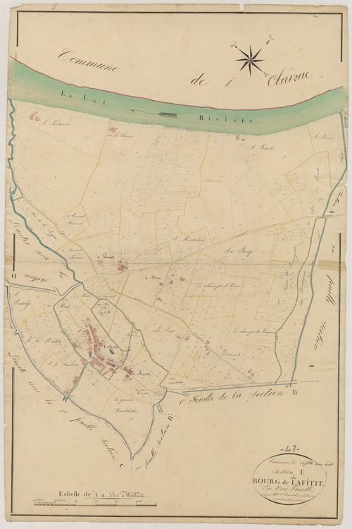 Plan napoléonien, atlas-E Bourg de Lafitte, Lafitte-sur-Lot