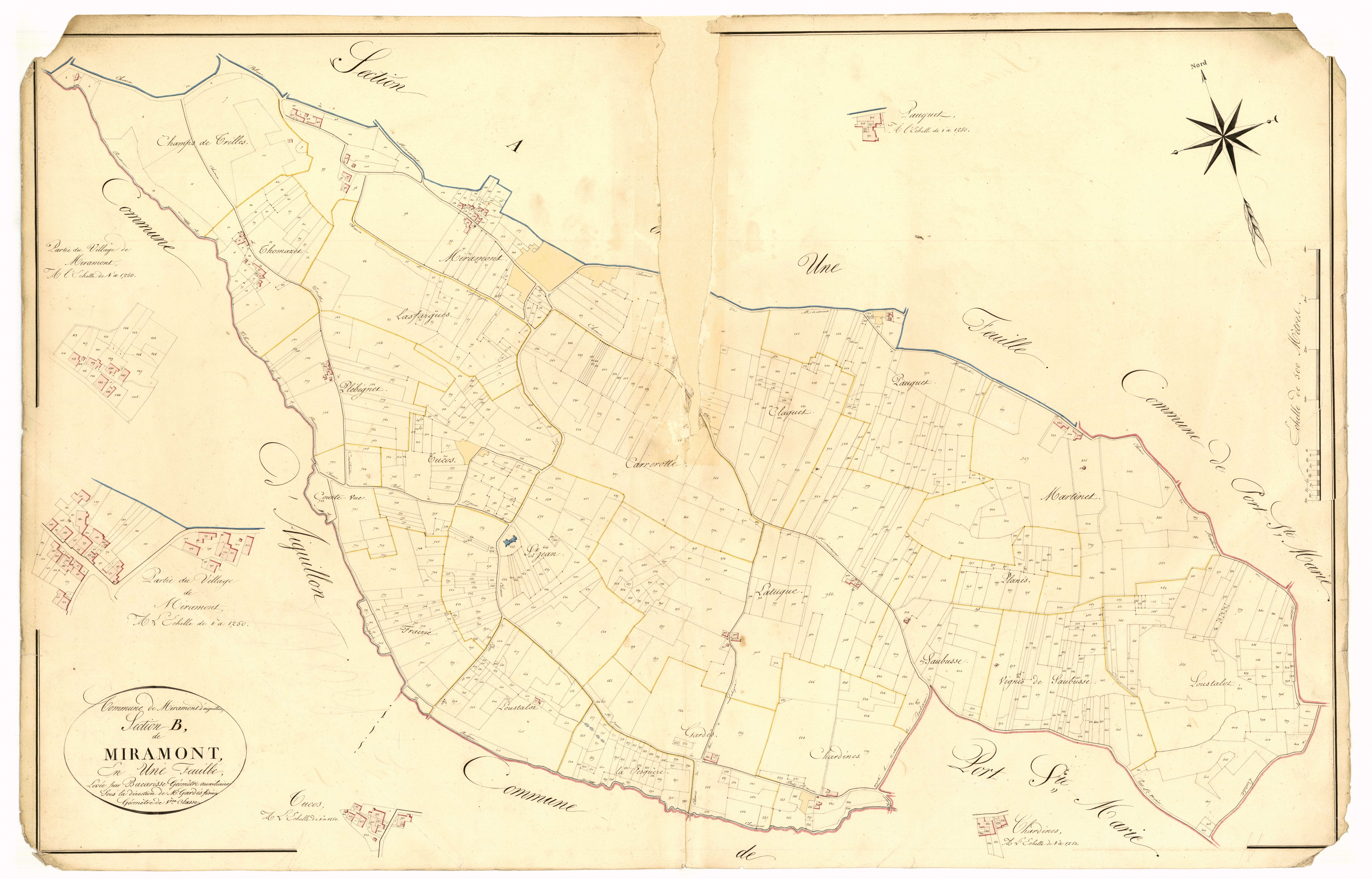 Plan napoléonien, atlas-B Miramont, Lagarrigue
