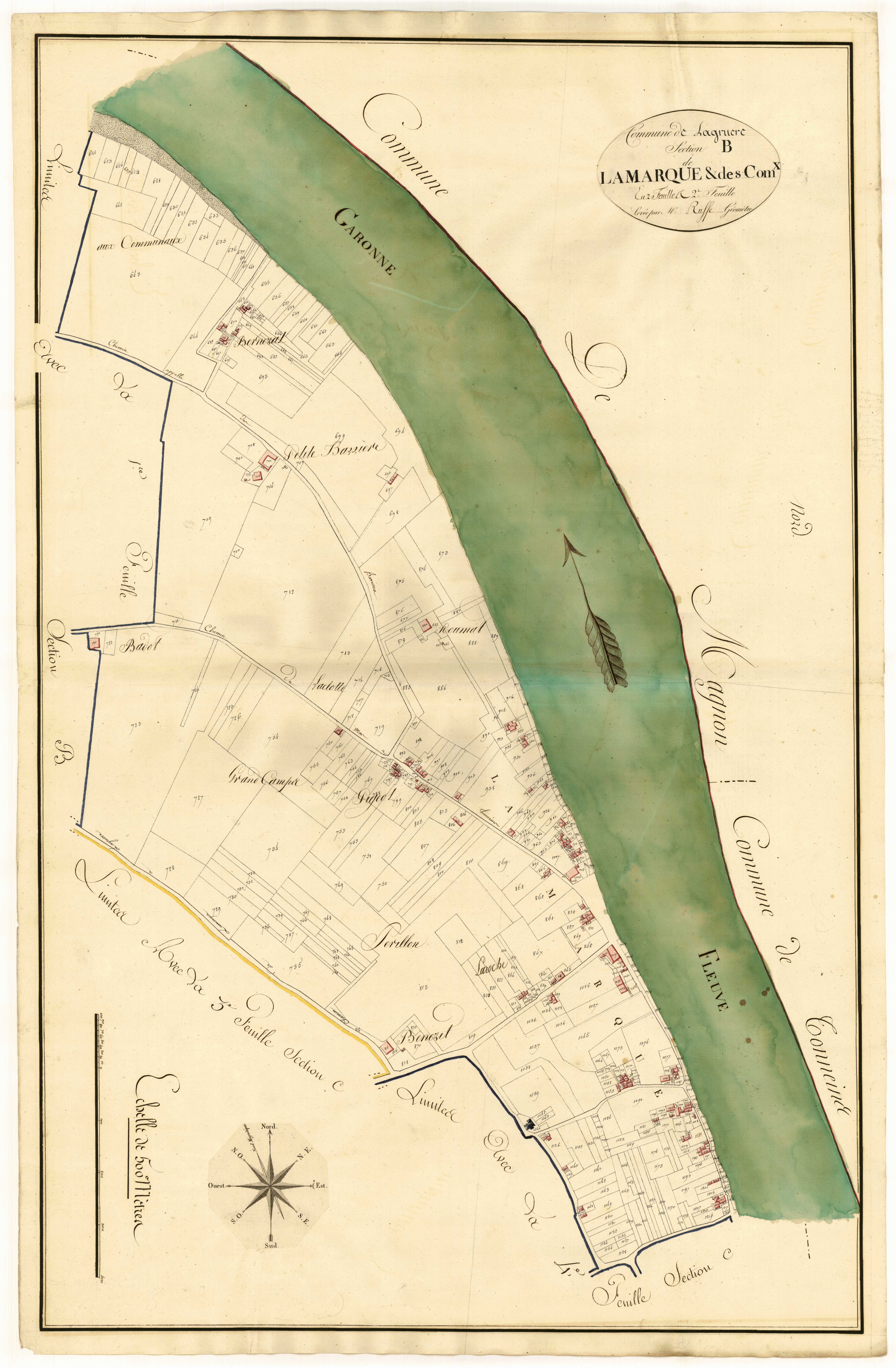 Plan primitif, atlas-B2 Lamarque et Les Communaux, Lagruère