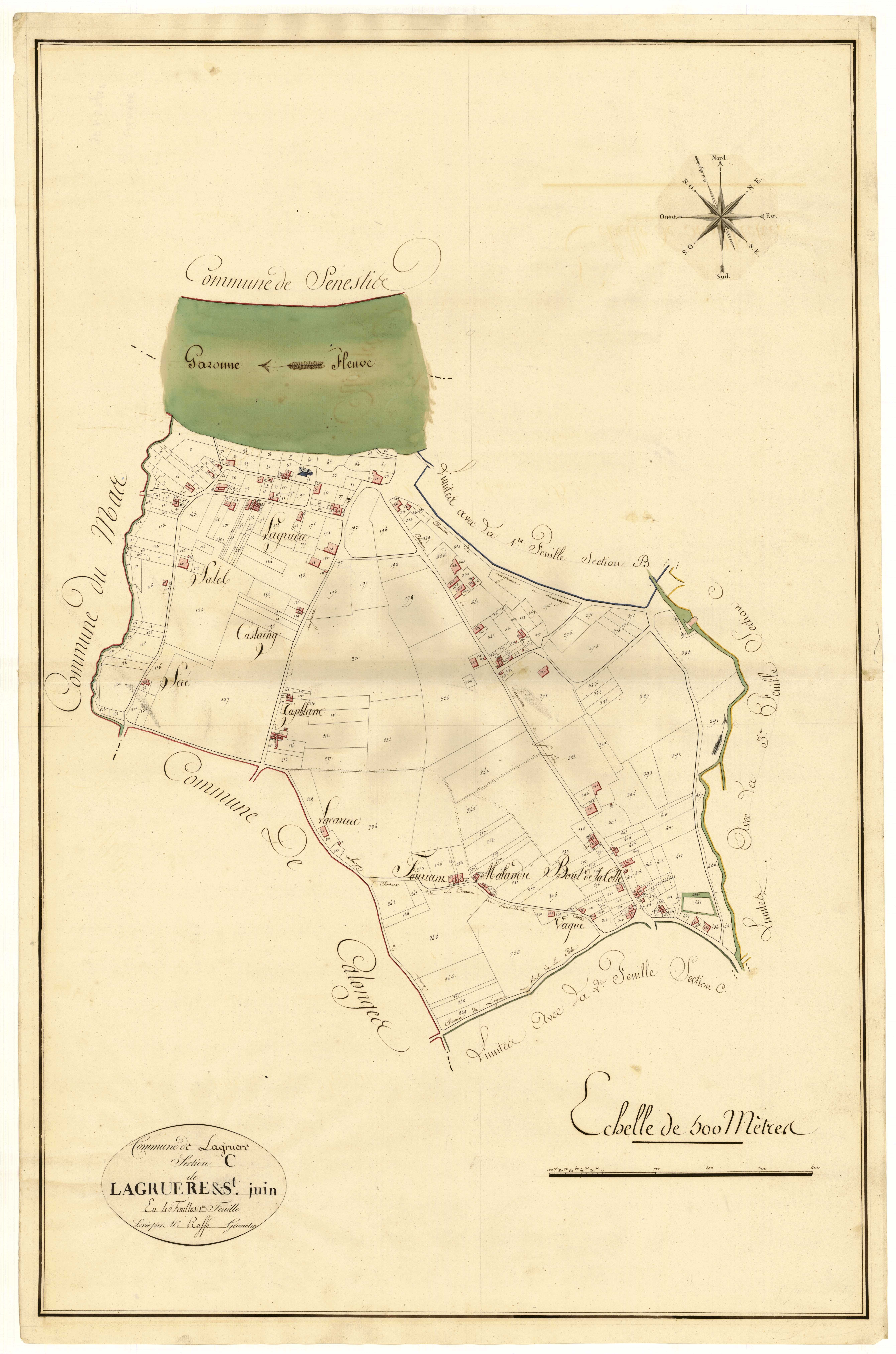 Plan primitif, atlas-C1 Lagruère et Saint-Juin, Lagruère
