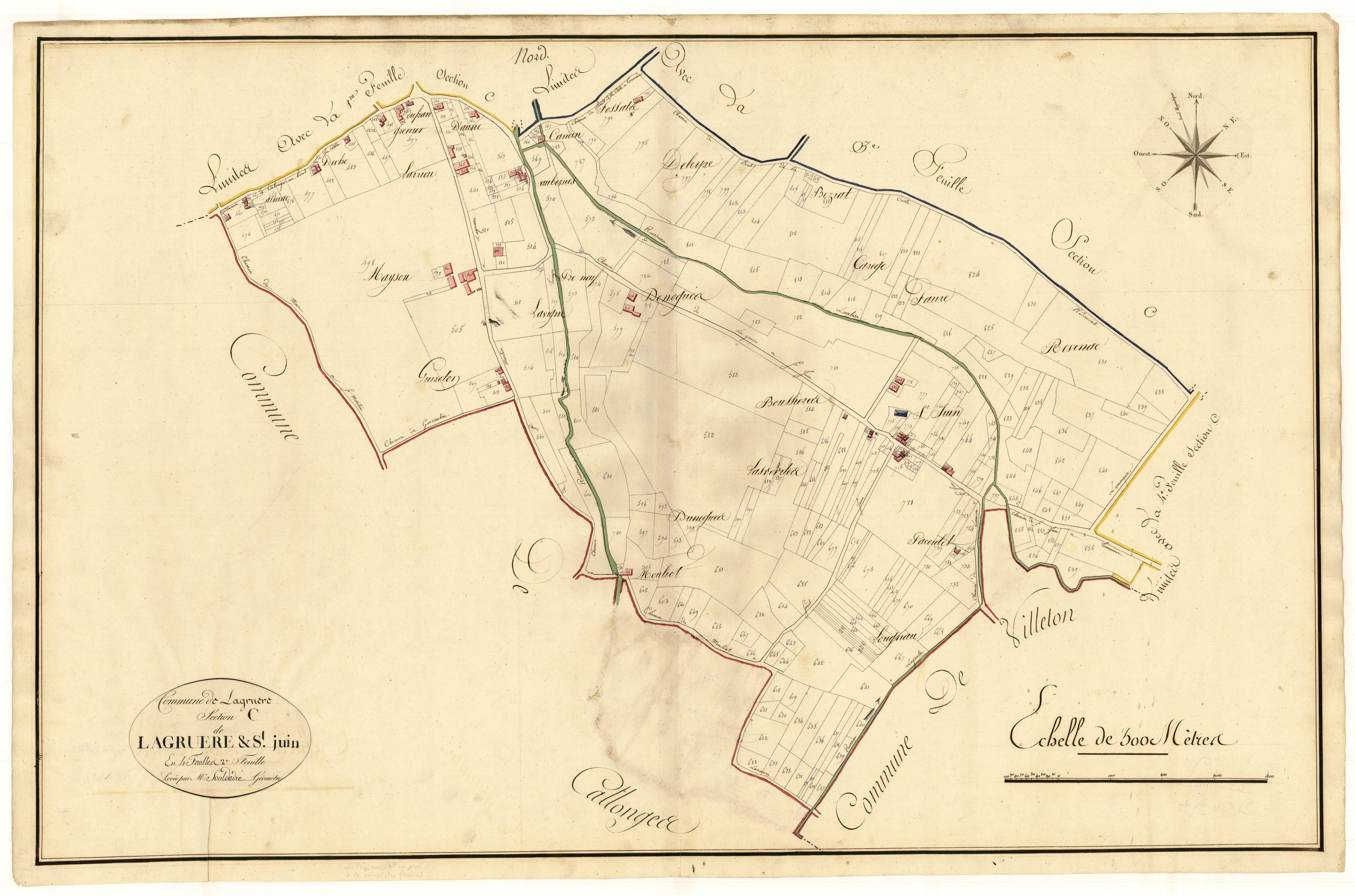 Plan primitif, atlas-C2 Lagruère et Saint-Juin, Lagruère