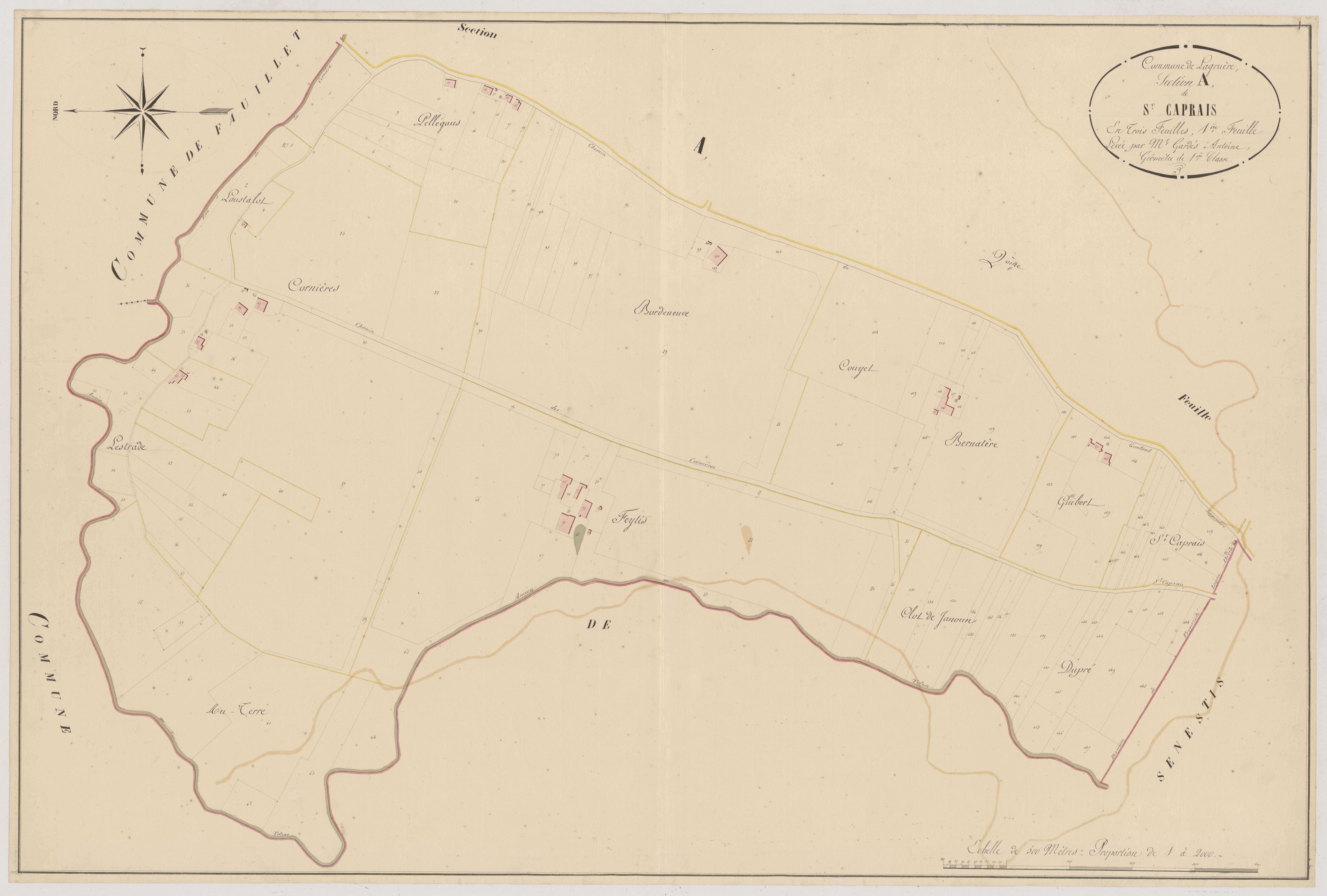 Plan napoléonien, atlas-A1 Saint-Caprais, Lagruère