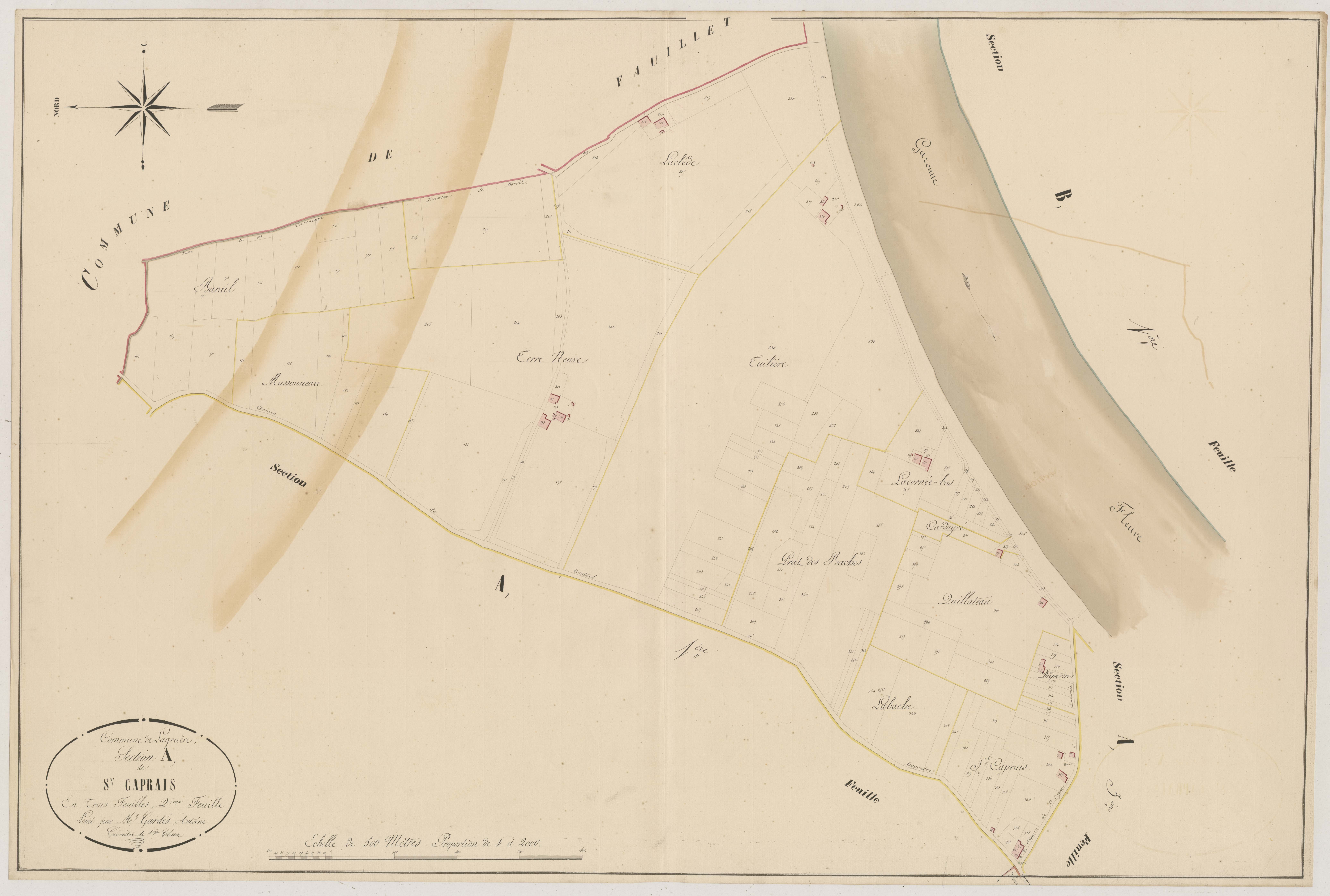 Plan napoléonien, atlas-A2 Saint-Caprais, Lagruère
