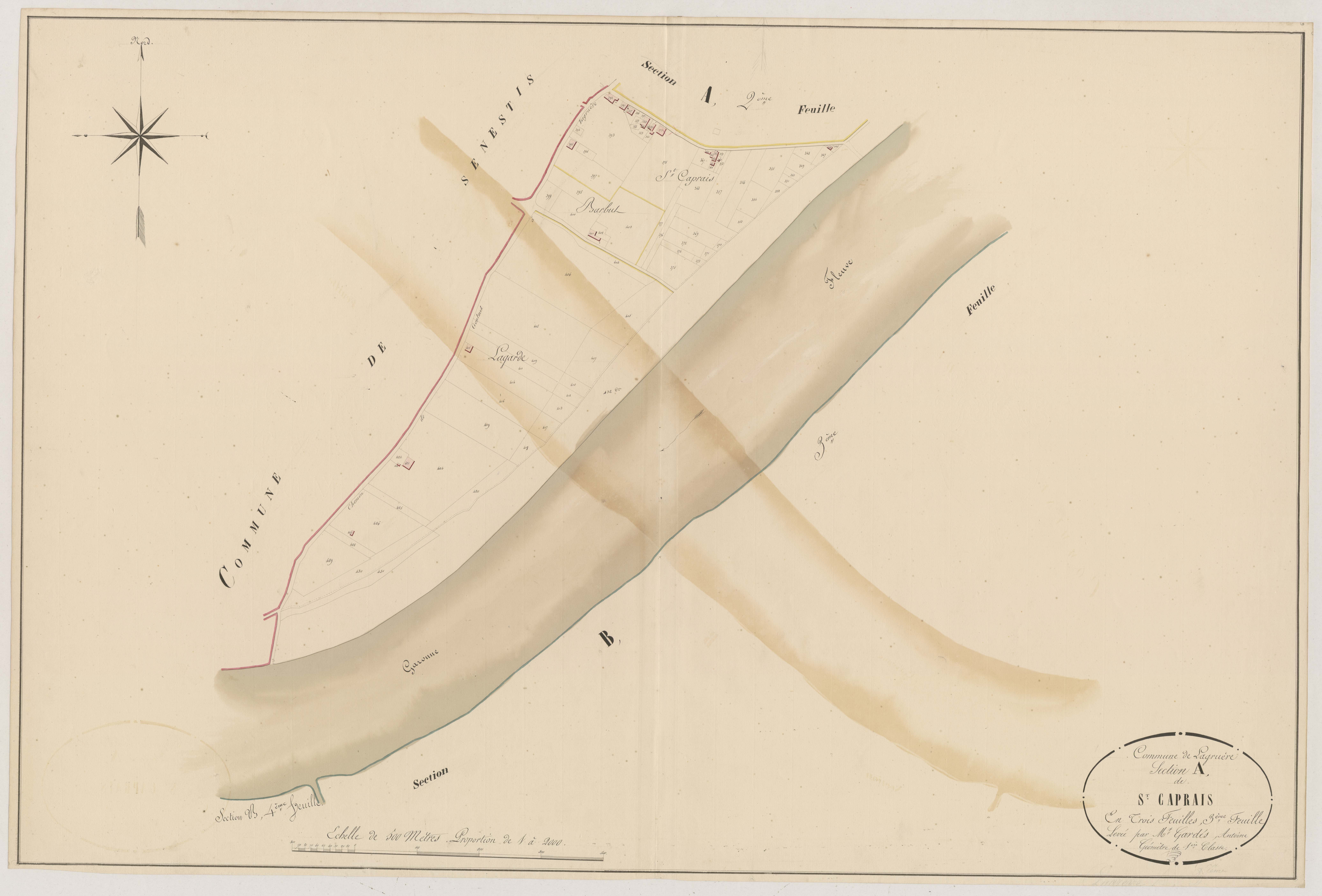 Plan napoléonien, atlas-A3 Saint-Caprais, Lagruère