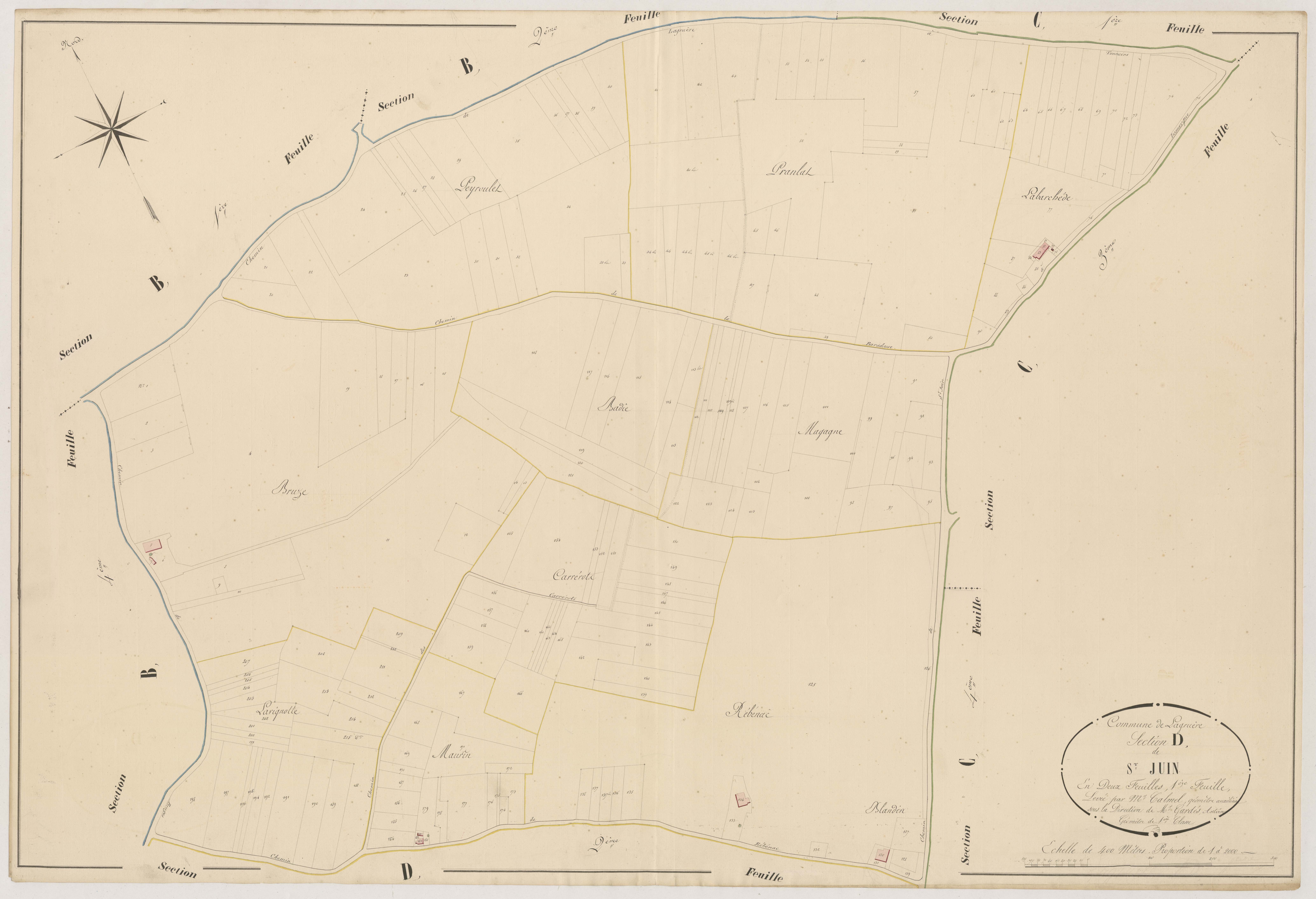Plan napoléonien, atlas-D1 Saint-Juin, Lagruère