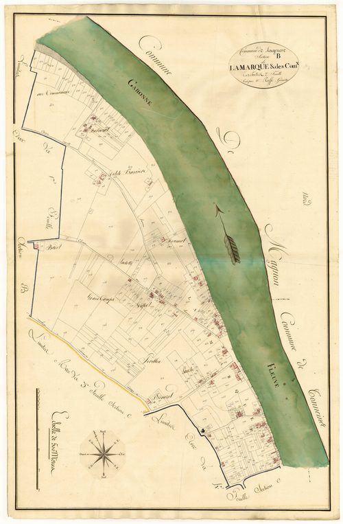 Plan primitif, atlas-B2 Lamarque et Les Communaux, Lagruère