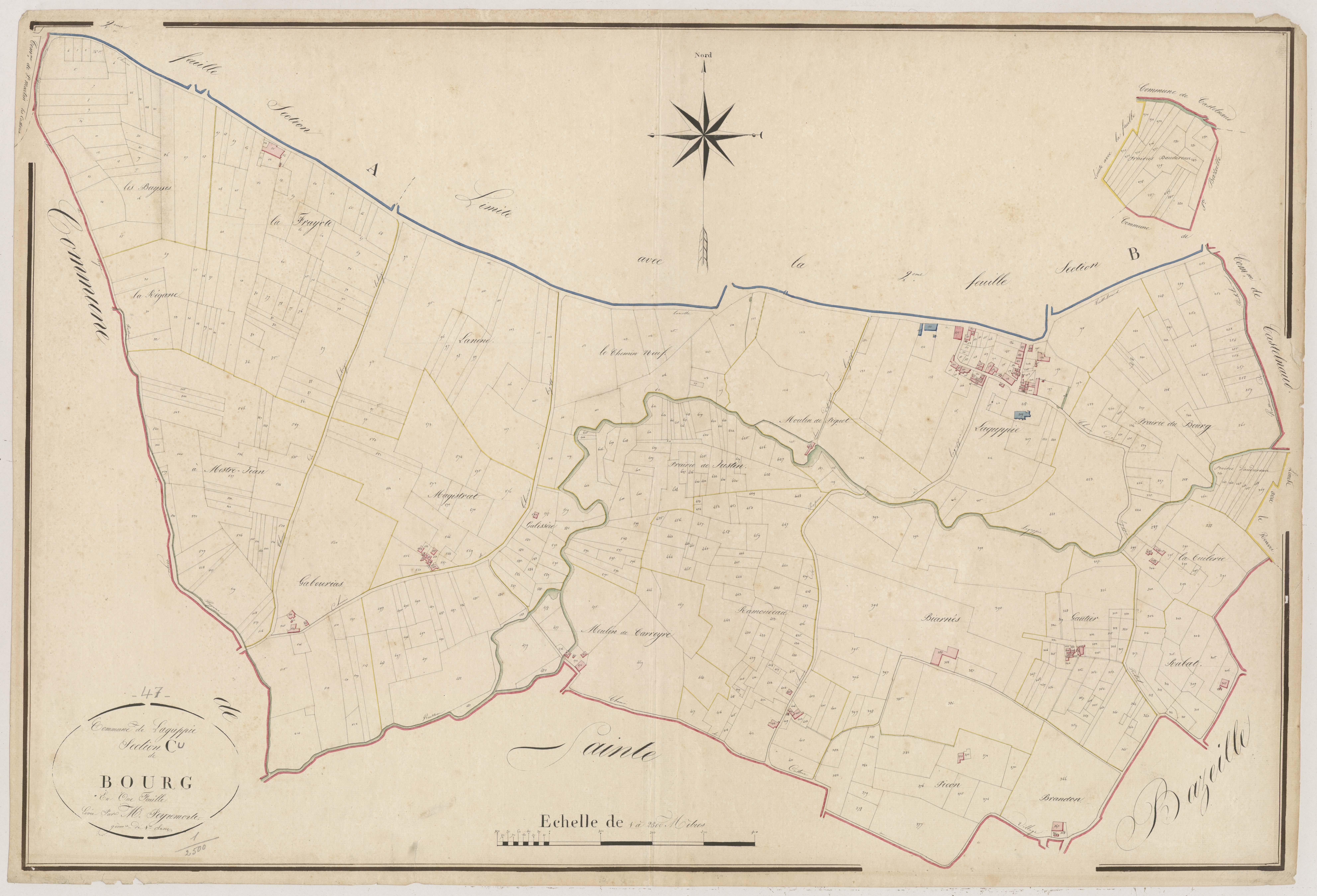 Plan napoléonien, atlas-C Bourg, Lagupie