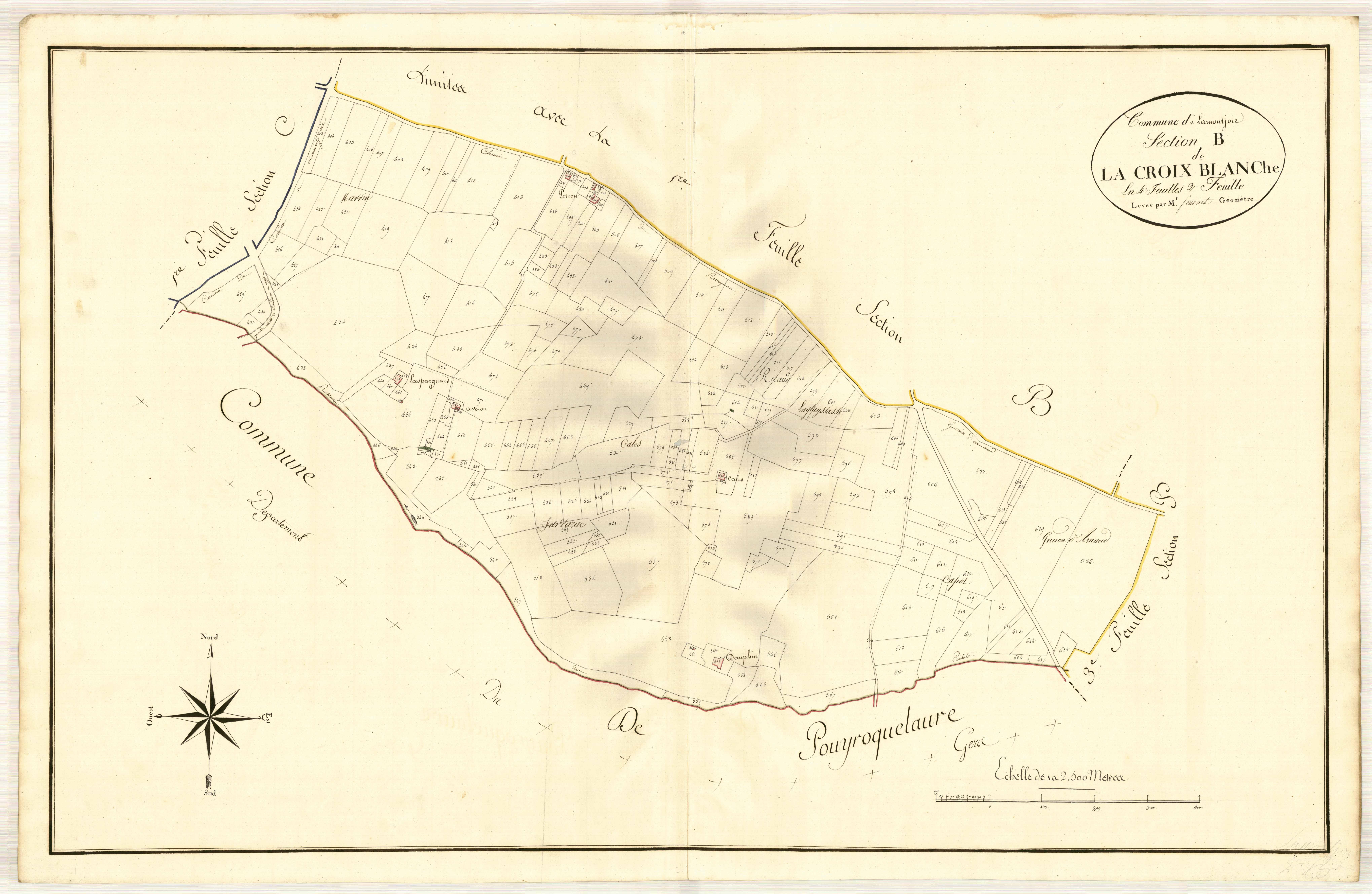 Plan primitif, atlas-B2 La Croix Blanche, Lamontjoie