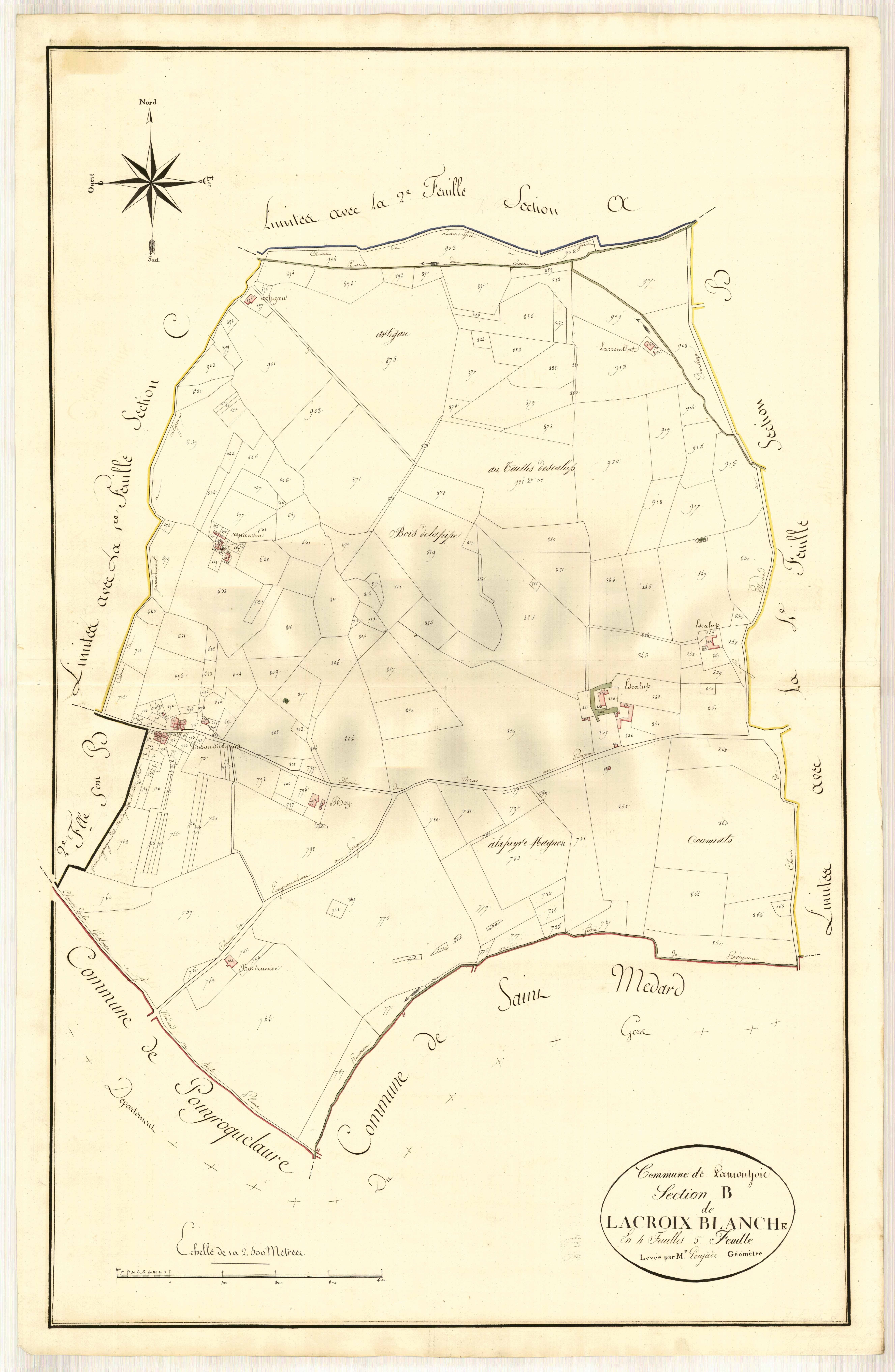 Plan primitif, atlas-B3 La Croix Blanche, Lamontjoie