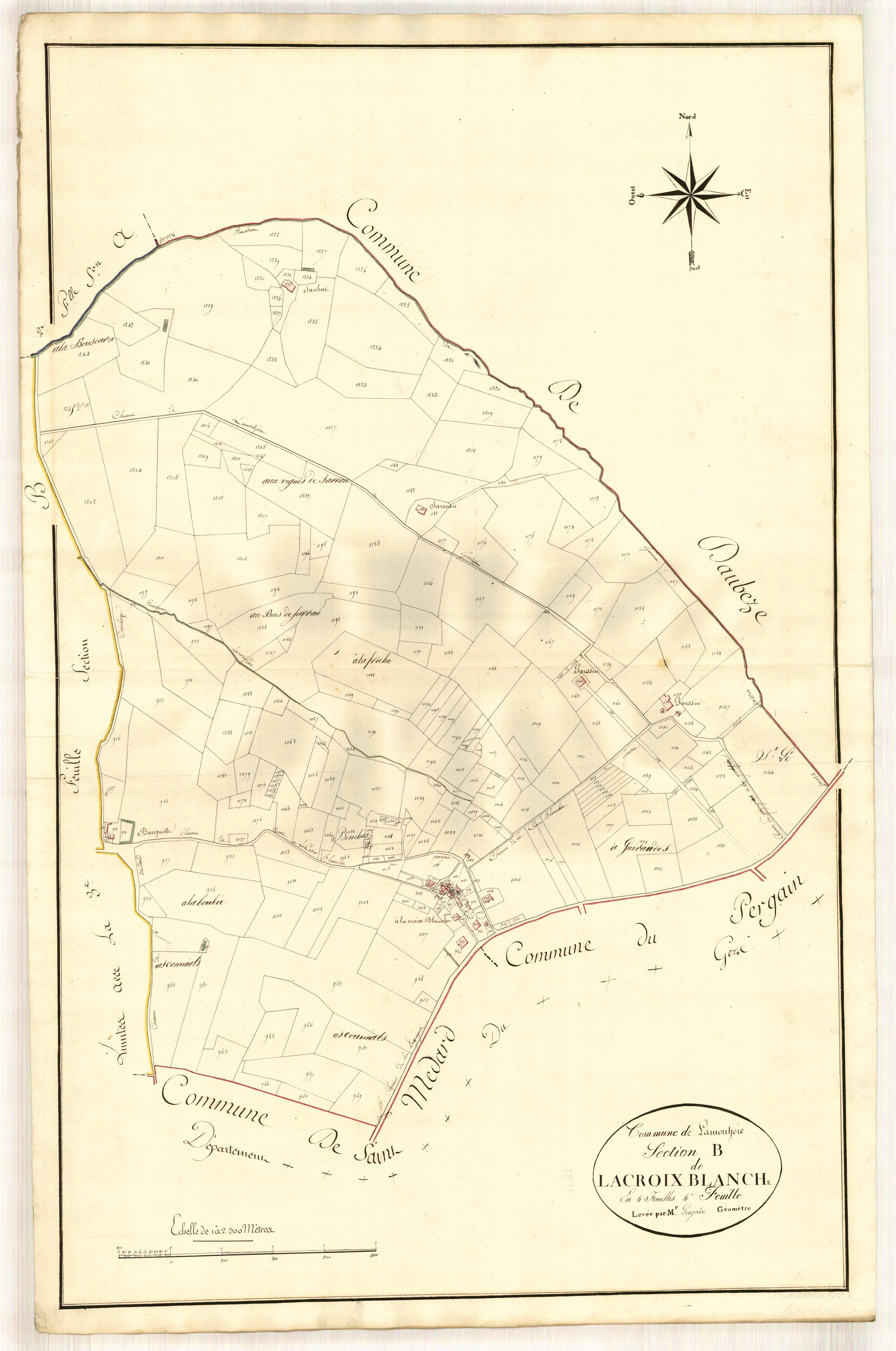 Plan primitif, atlas-B4 La Croix Blanche, Lamontjoie