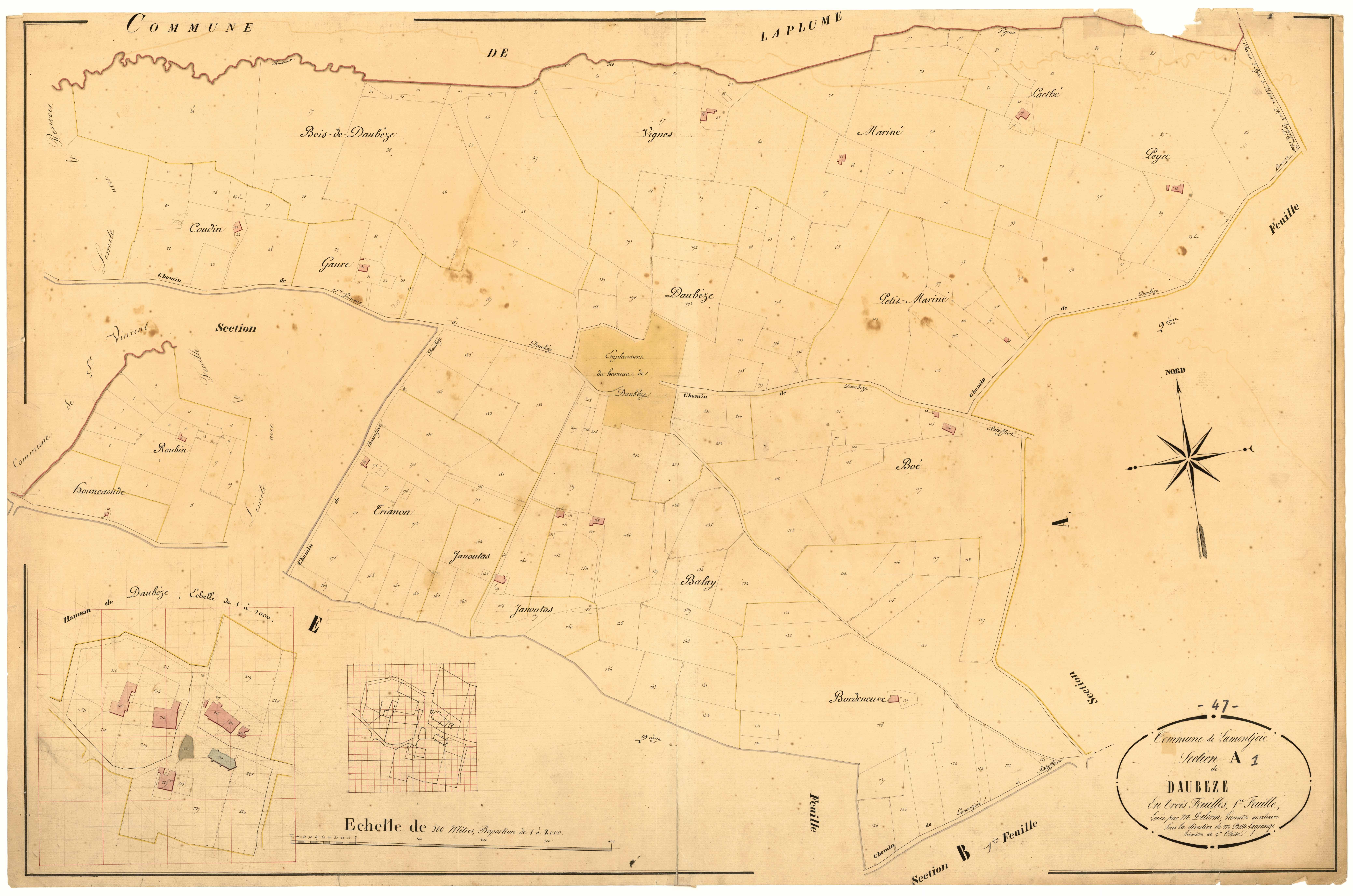 Plan napoléonien, atlas-A1 Daubèze, Lamontjoie