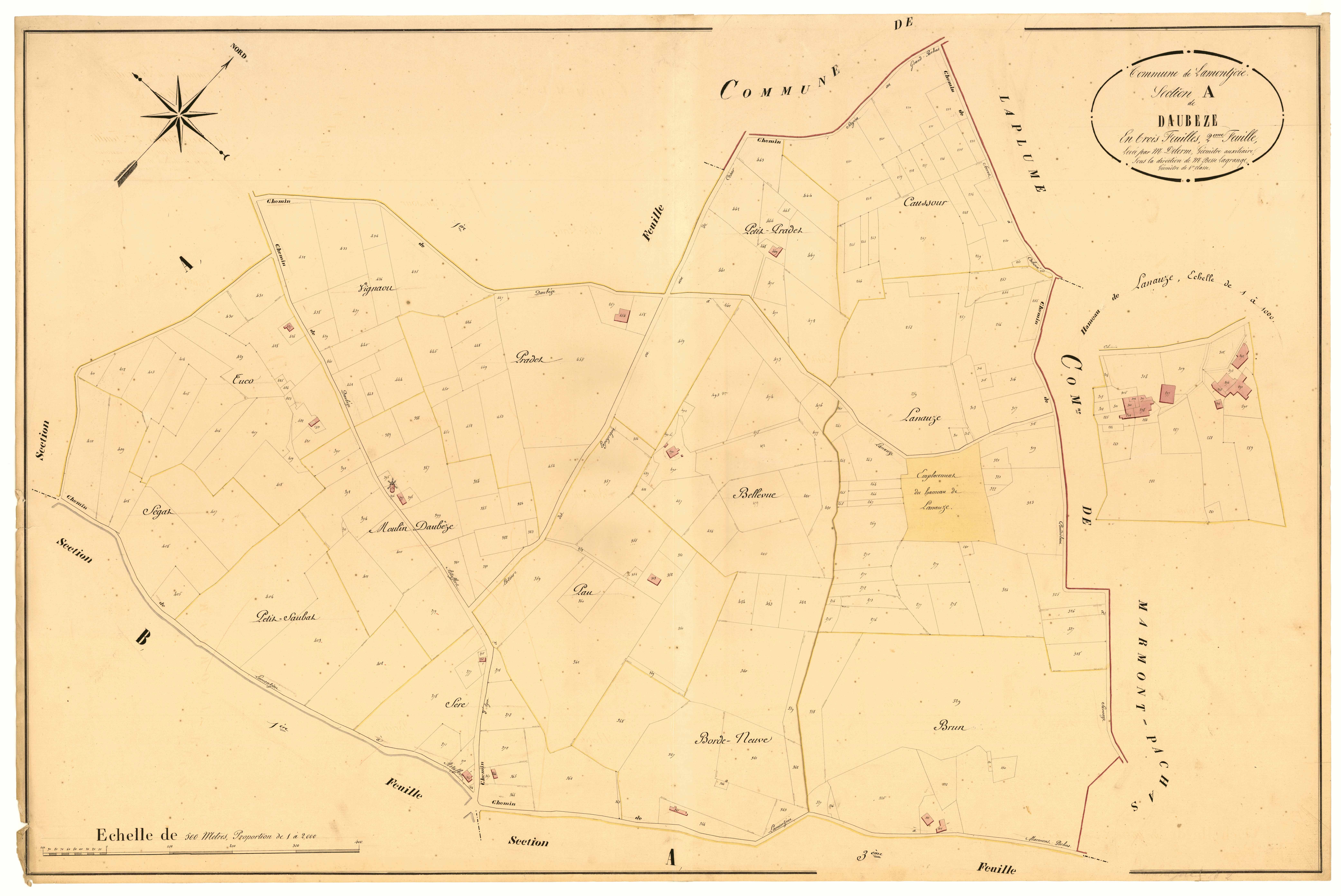 Plan napoléonien, atlas-A2 Daubèze, Lamontjoie