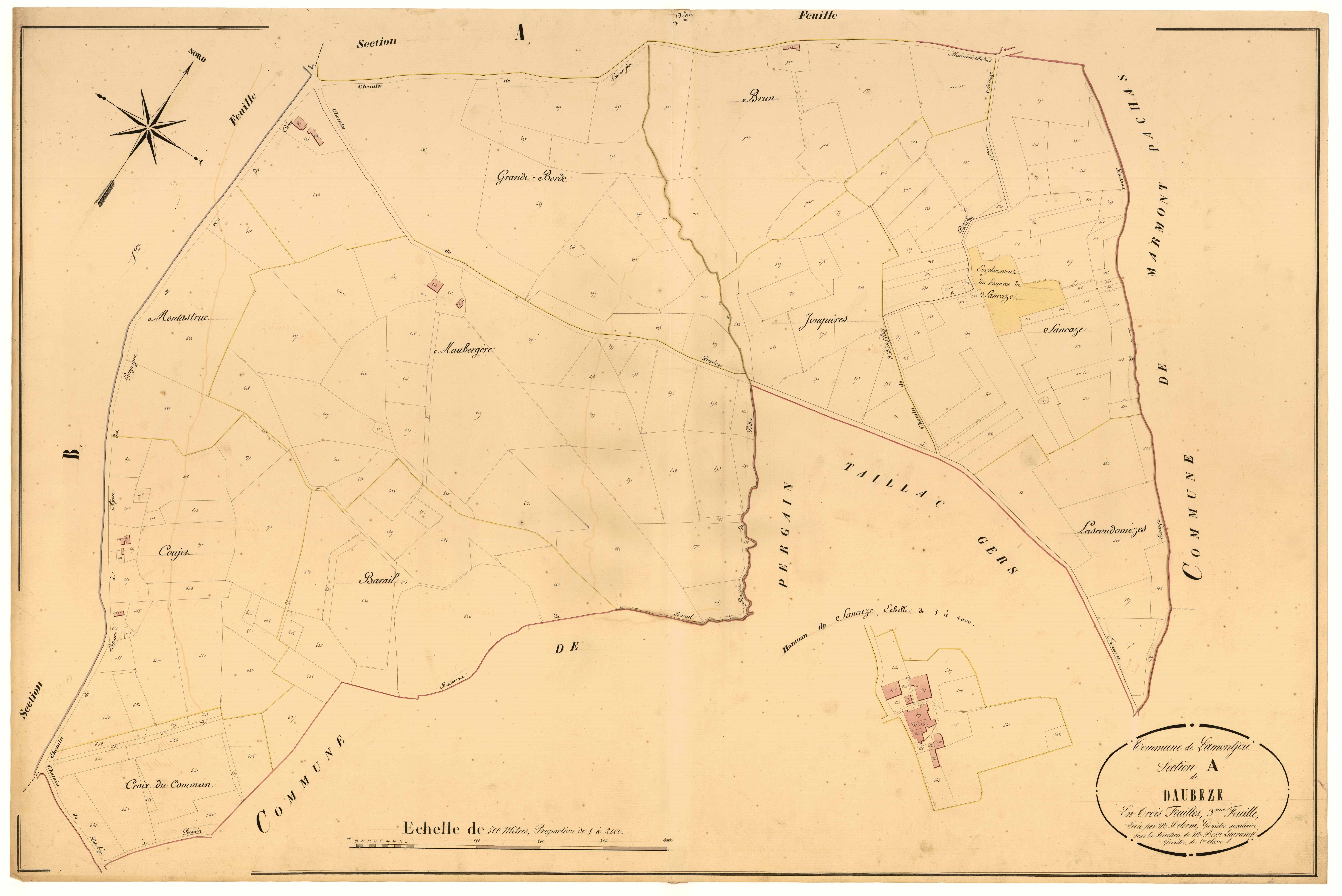 Plan napoléonien, atlas-A3 Daubèze, Lamontjoie