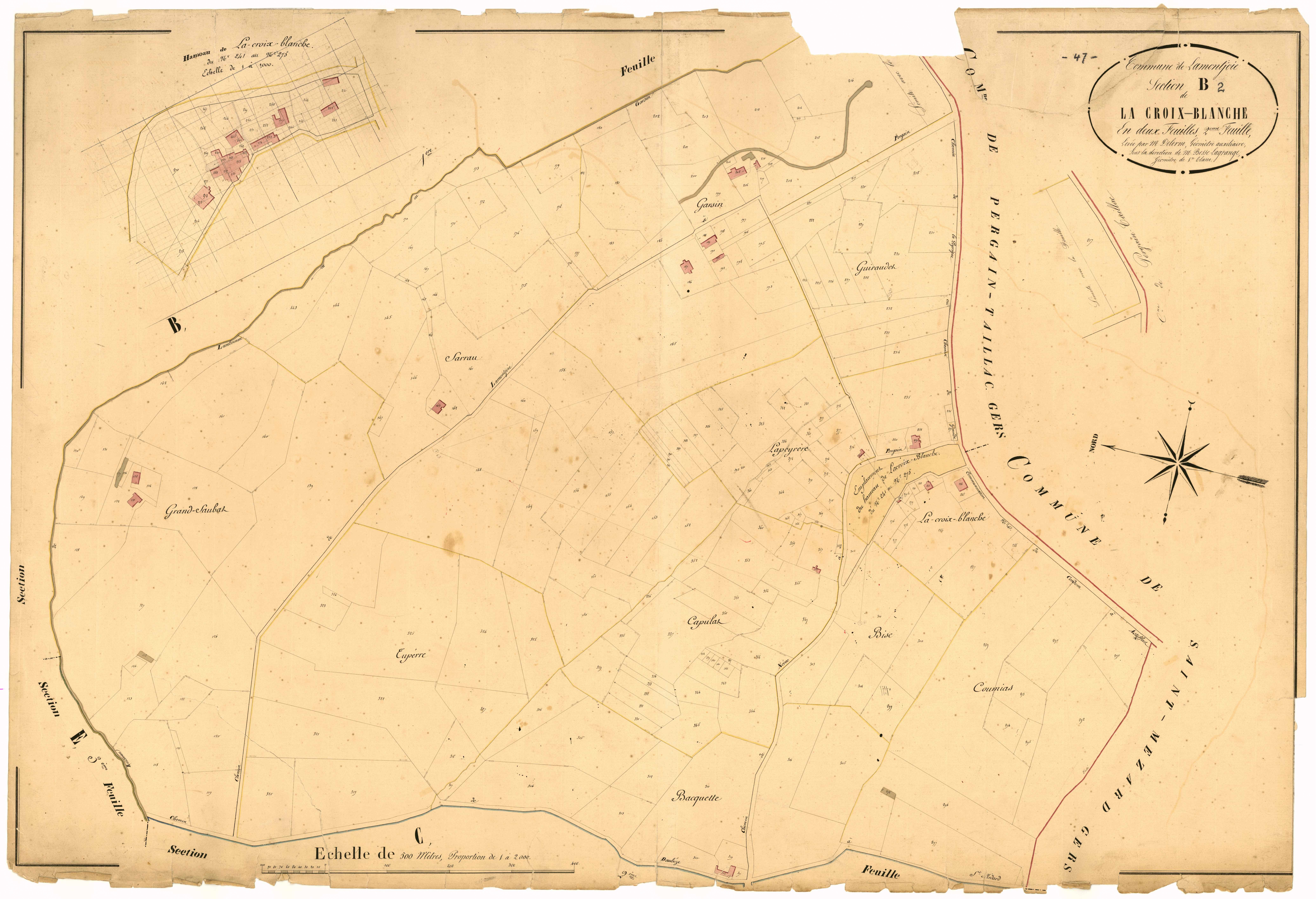 Plan napoléonien, atlas-B2 La Croix-Blanche, Lamontjoie