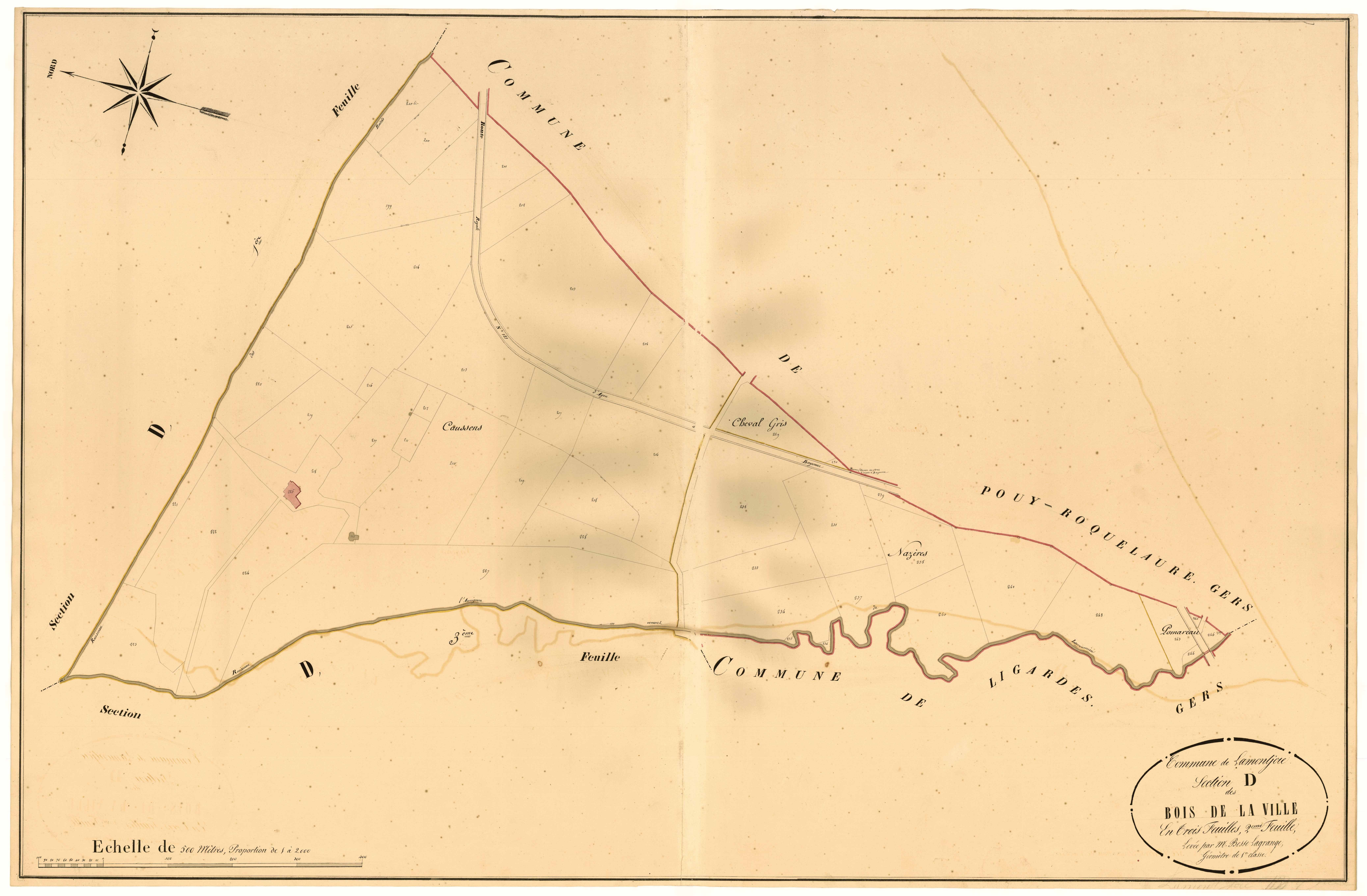 Plan napoléonien, atlas-D2 Bois de la ville, Lamontjoie