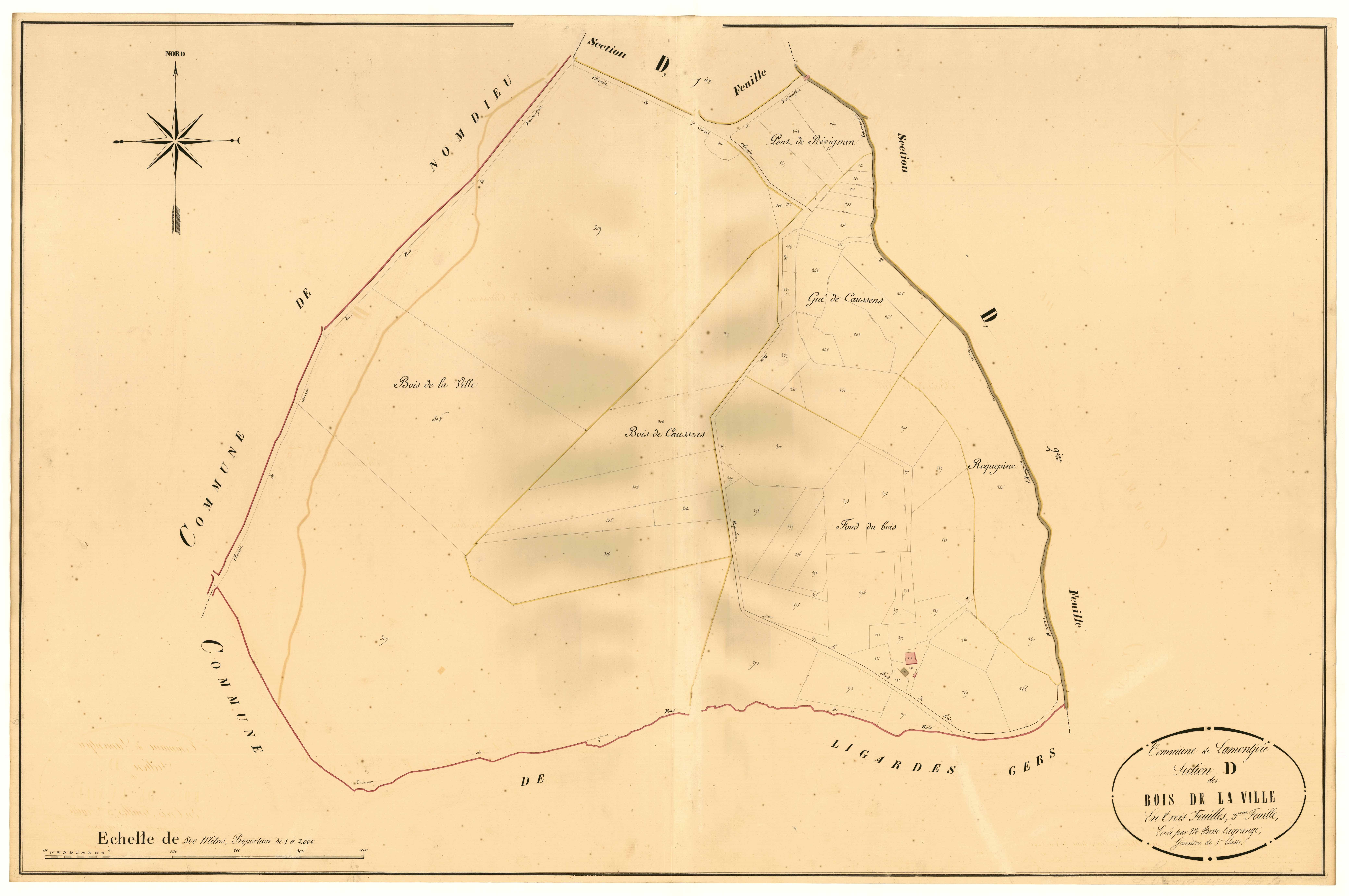 Plan napoléonien, atlas-D3 Bois de la ville, Lamontjoie