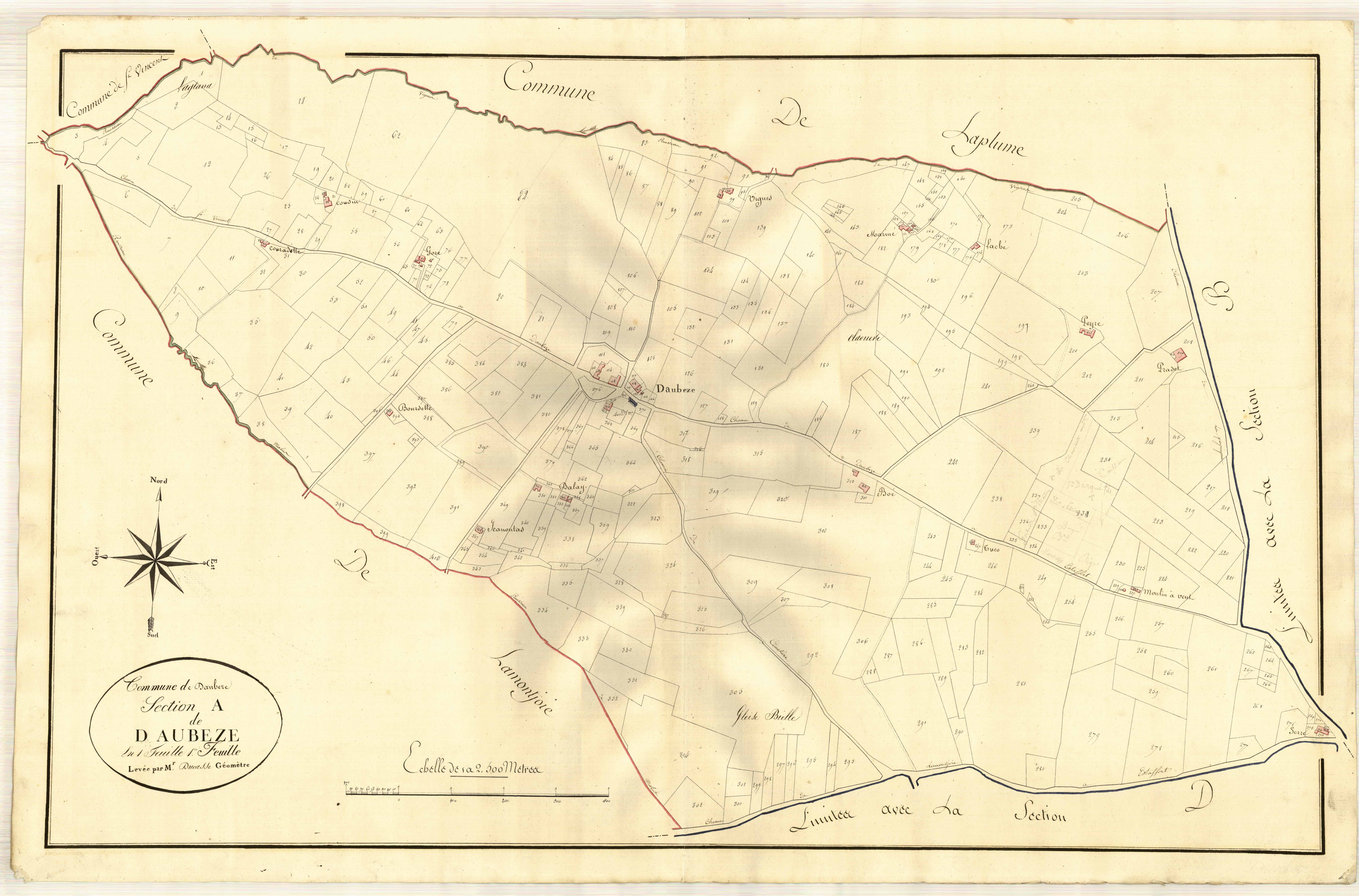 Plan primitif, atlas-A Daubèze, Daubèze (voir Lamontjoie)