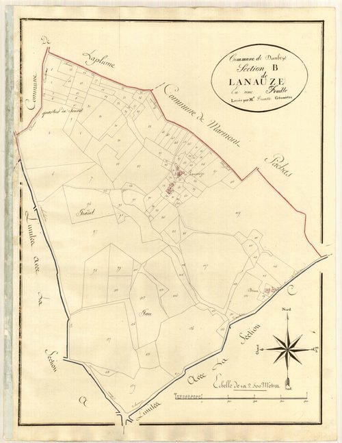 Plan primitif, atlas-B Lanauze, Daubèze (voir Lamontjoie)