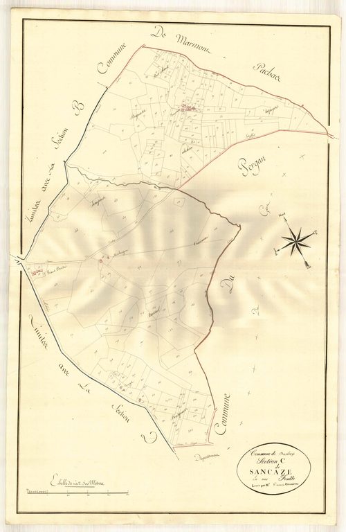 Plan primitif, atlas-C Sancaze, Daubèze (voir Lamontjoie)