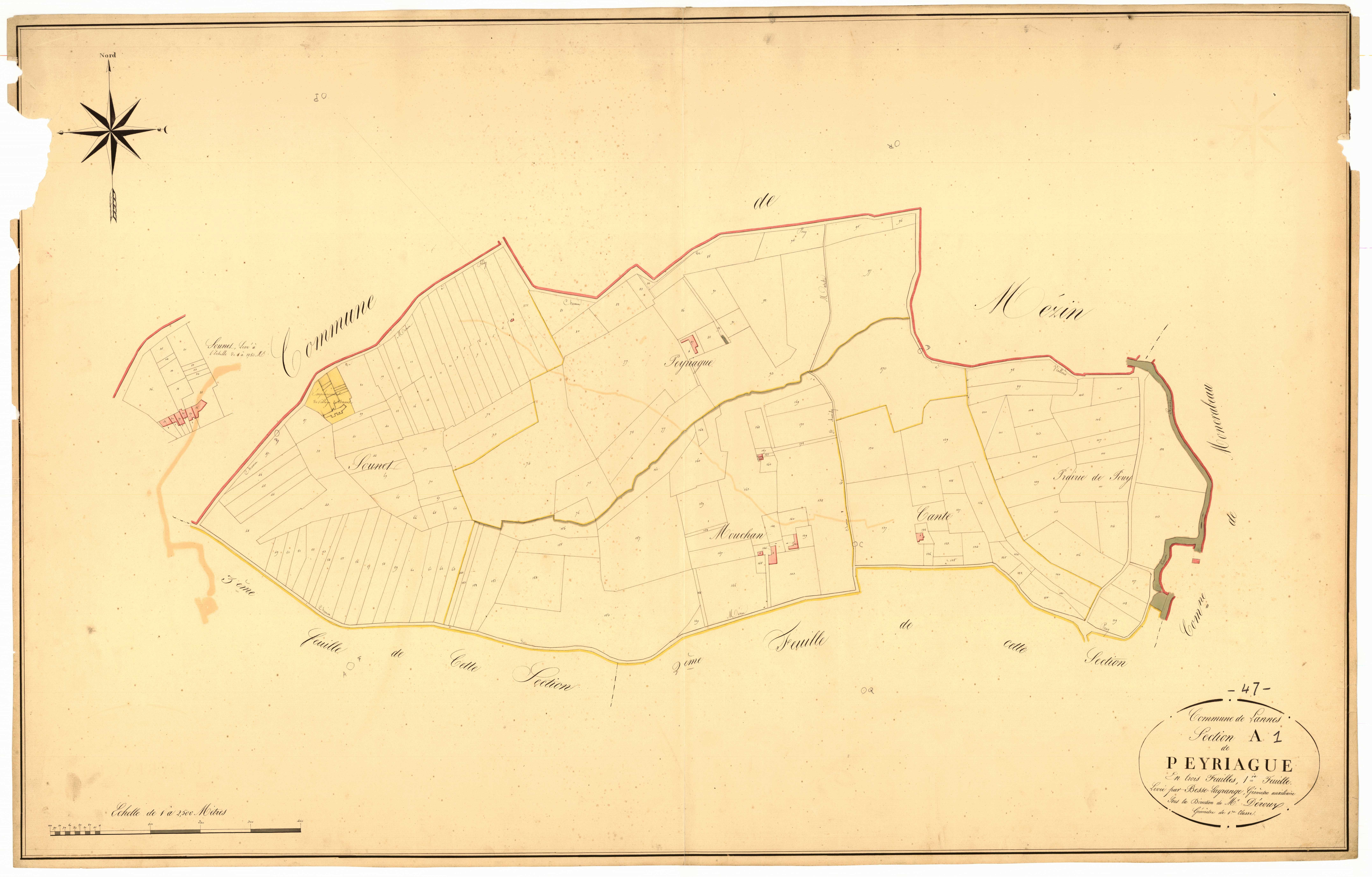 Plan napoléonien, atlas-A1 Peyriaque, Lannes