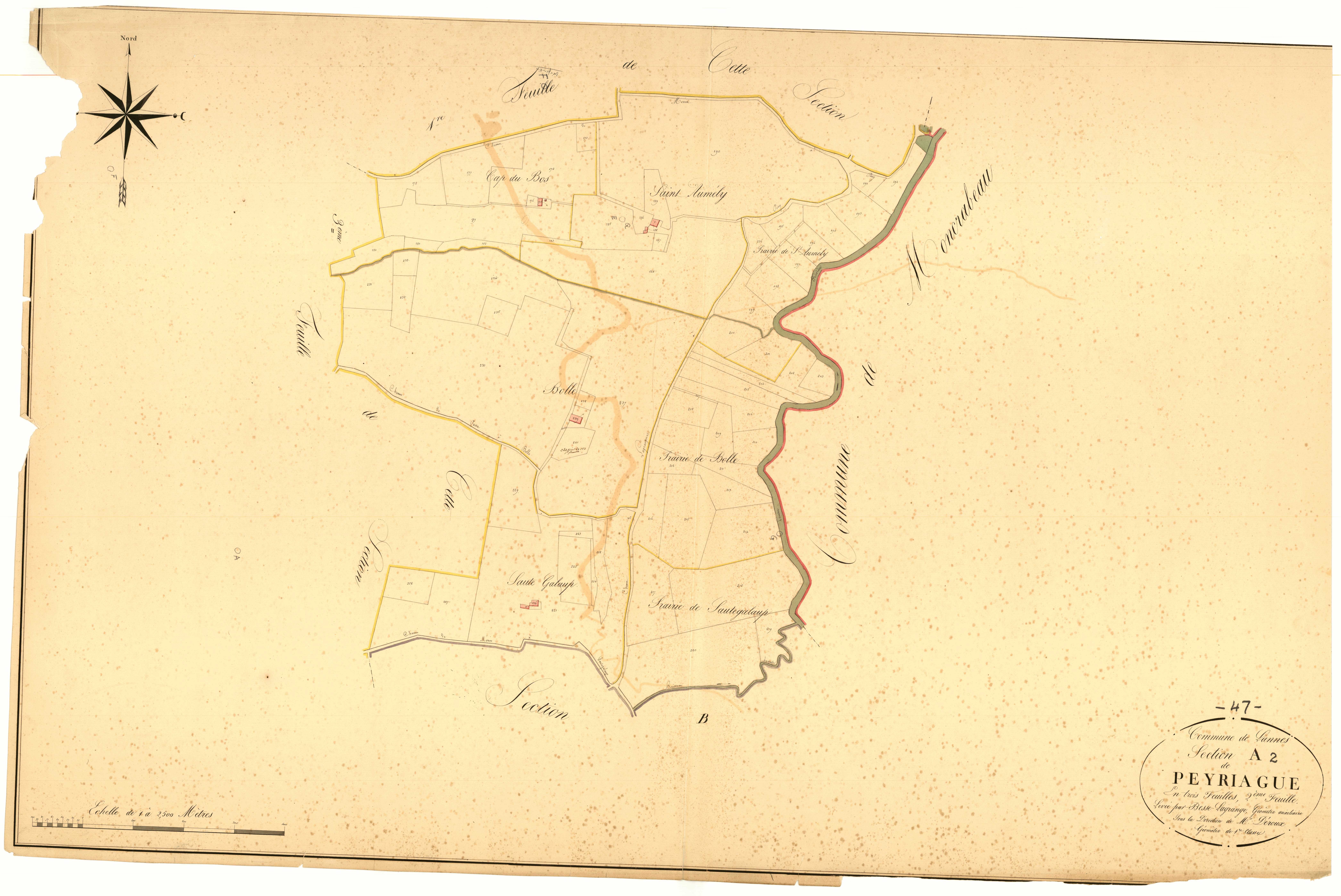 Plan napoléonien, atlas-A2 Peyriaque, Lannes