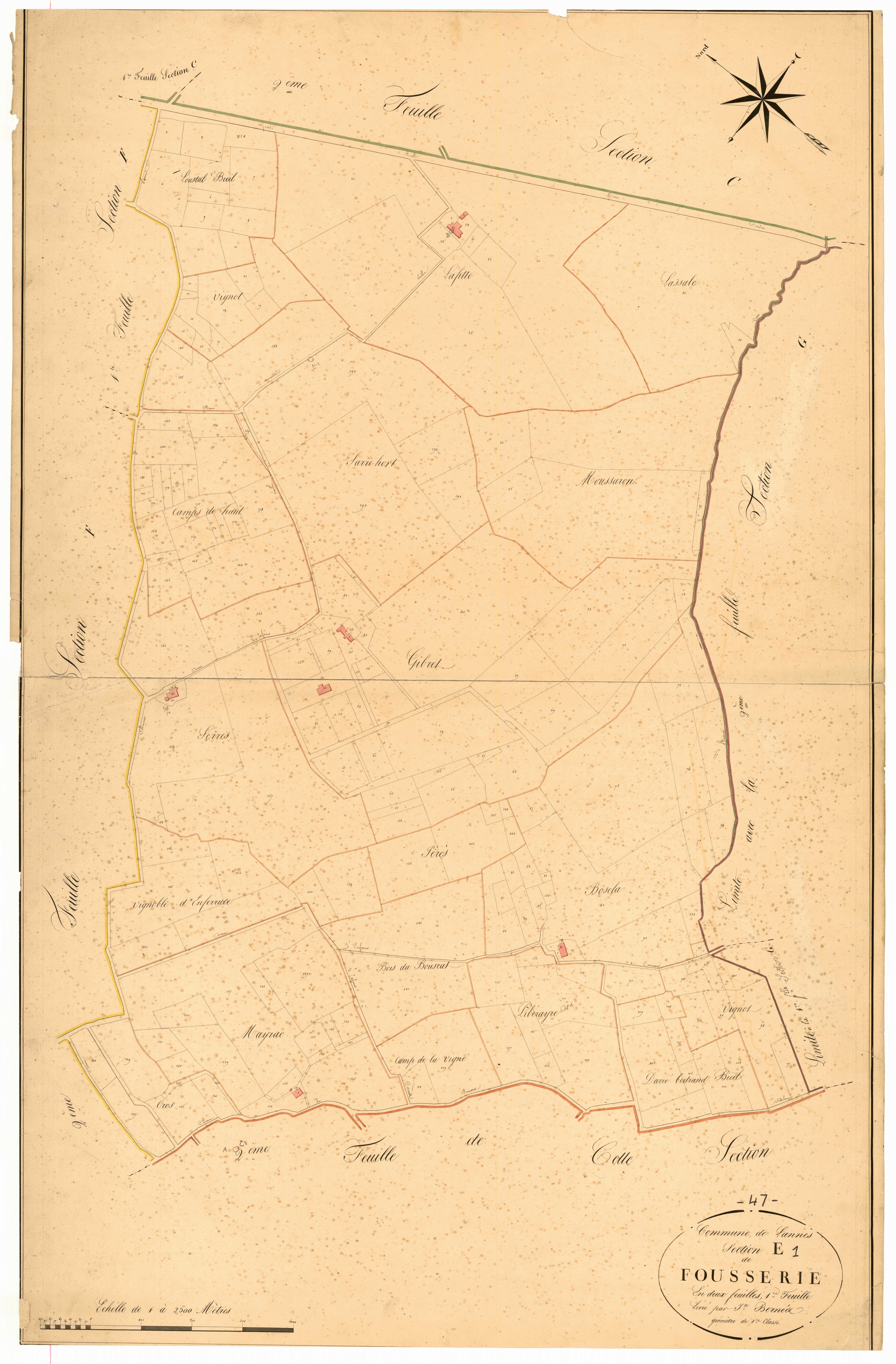 Plan napoléonien, atlas-E1 Fousserie, Lannes