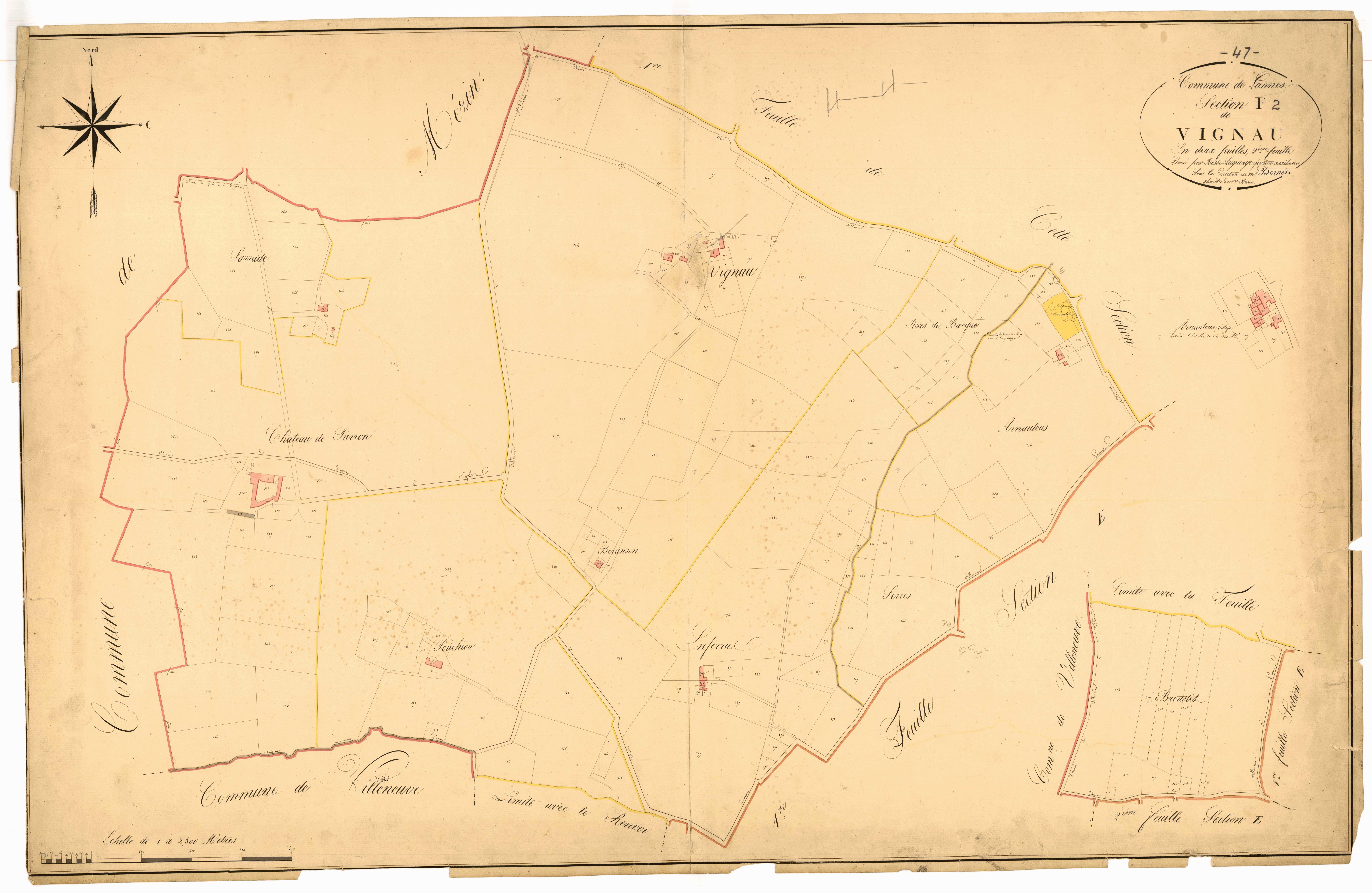 Plan napoléonien, atlas-F2 Vignau, Lannes