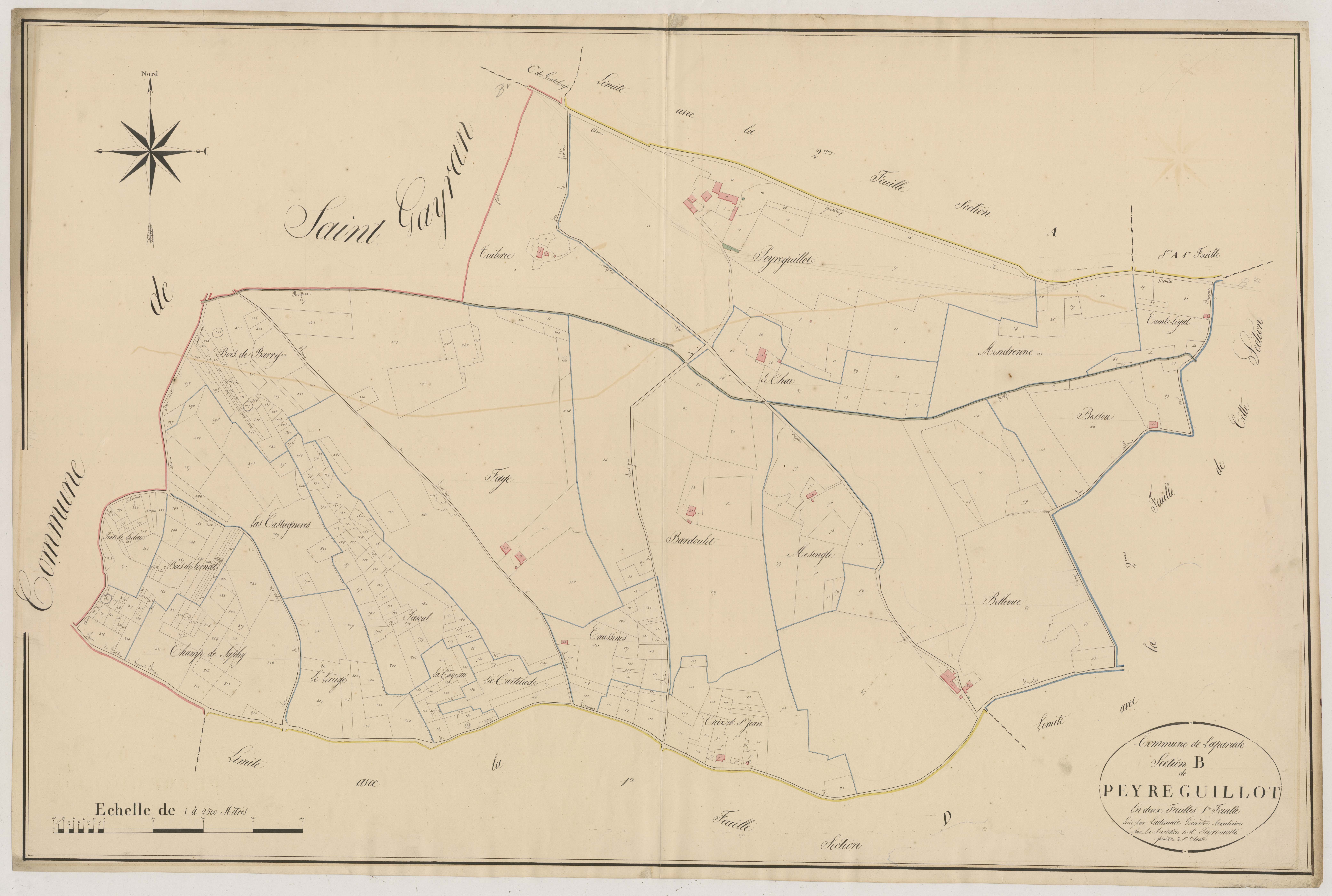 Plan napoléonien, atlas-B1 Peyreguillot, Laparade