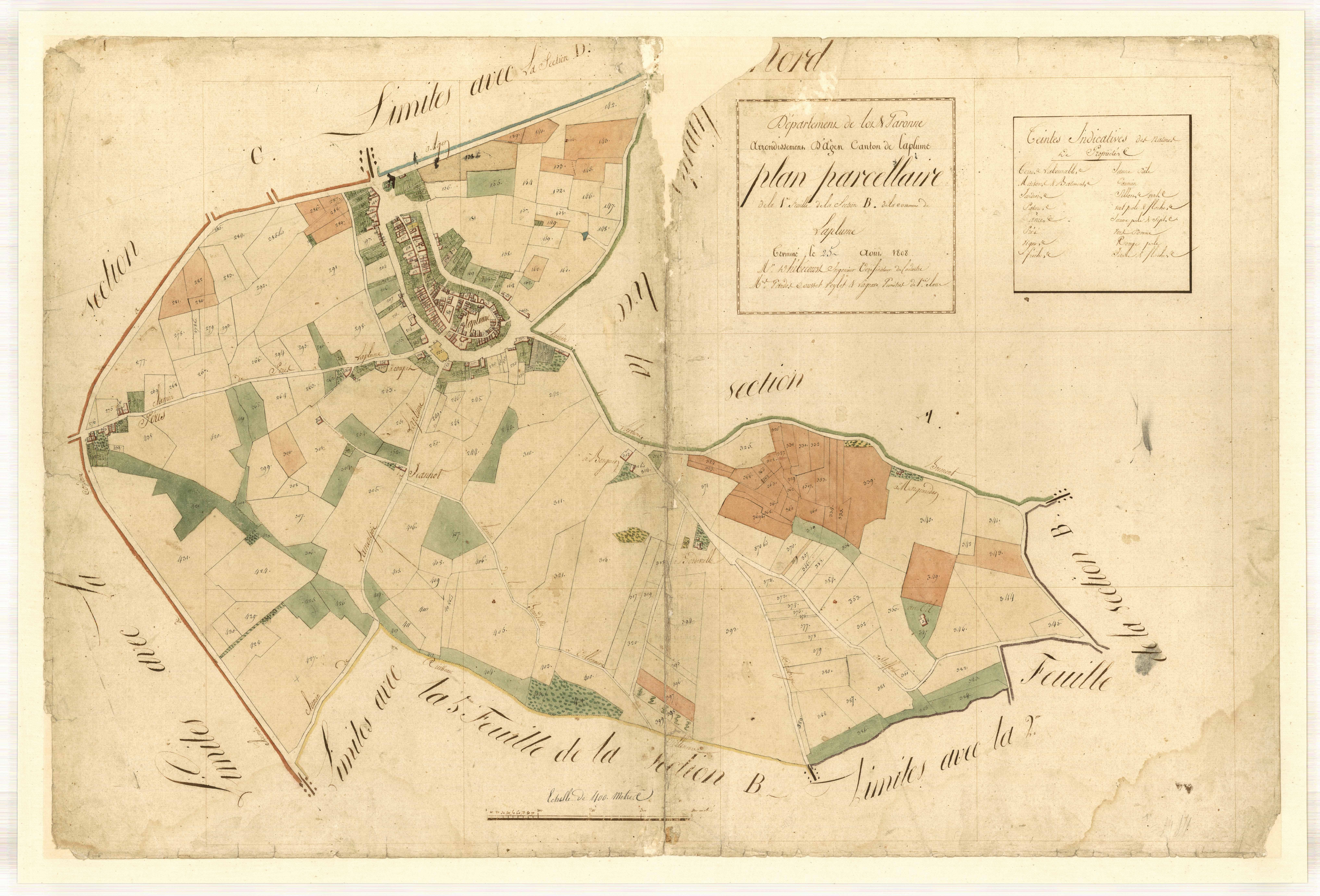 Plan primitif, feuille-B1, Laplume