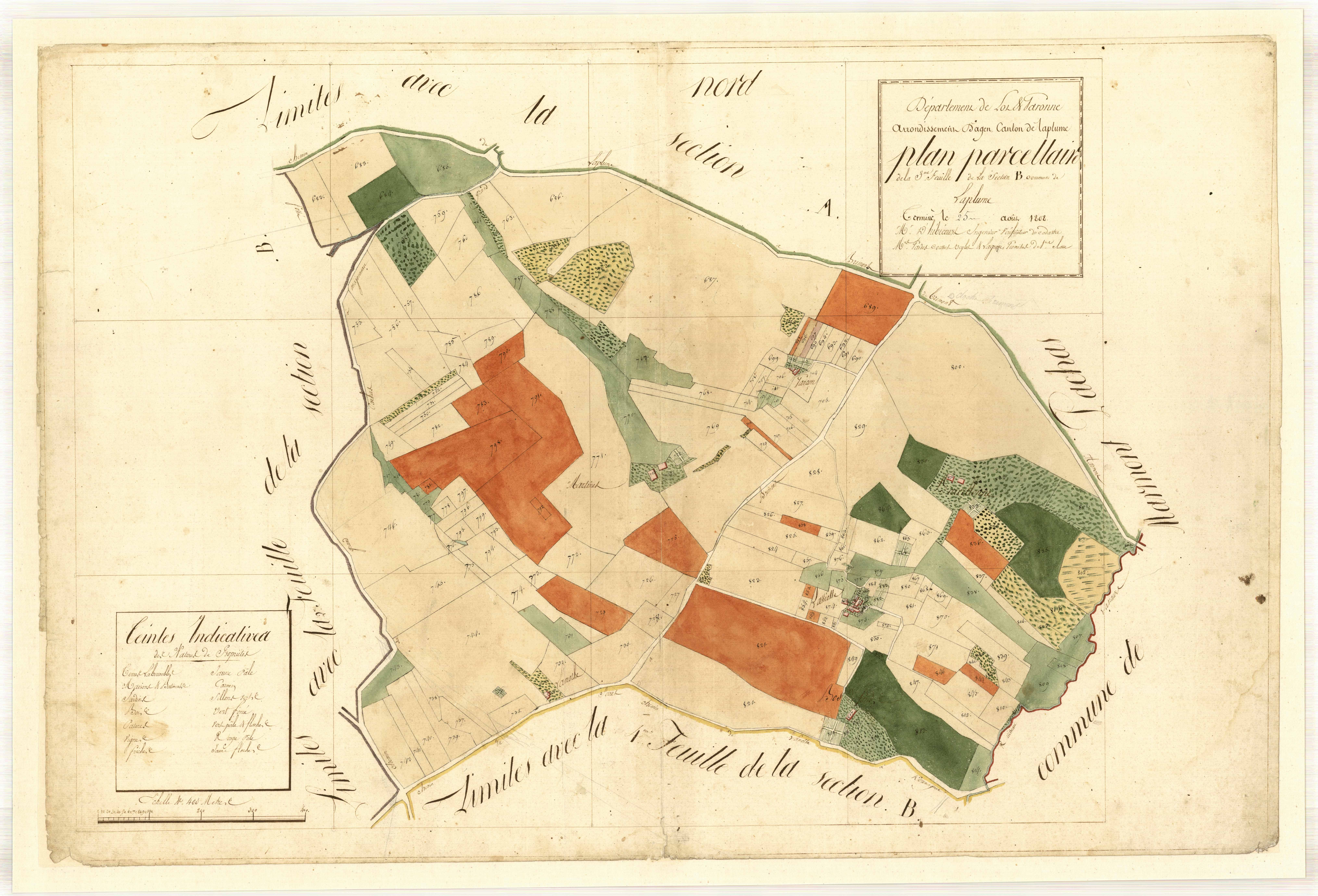 Plan primitif, feuille-B3, Laplume