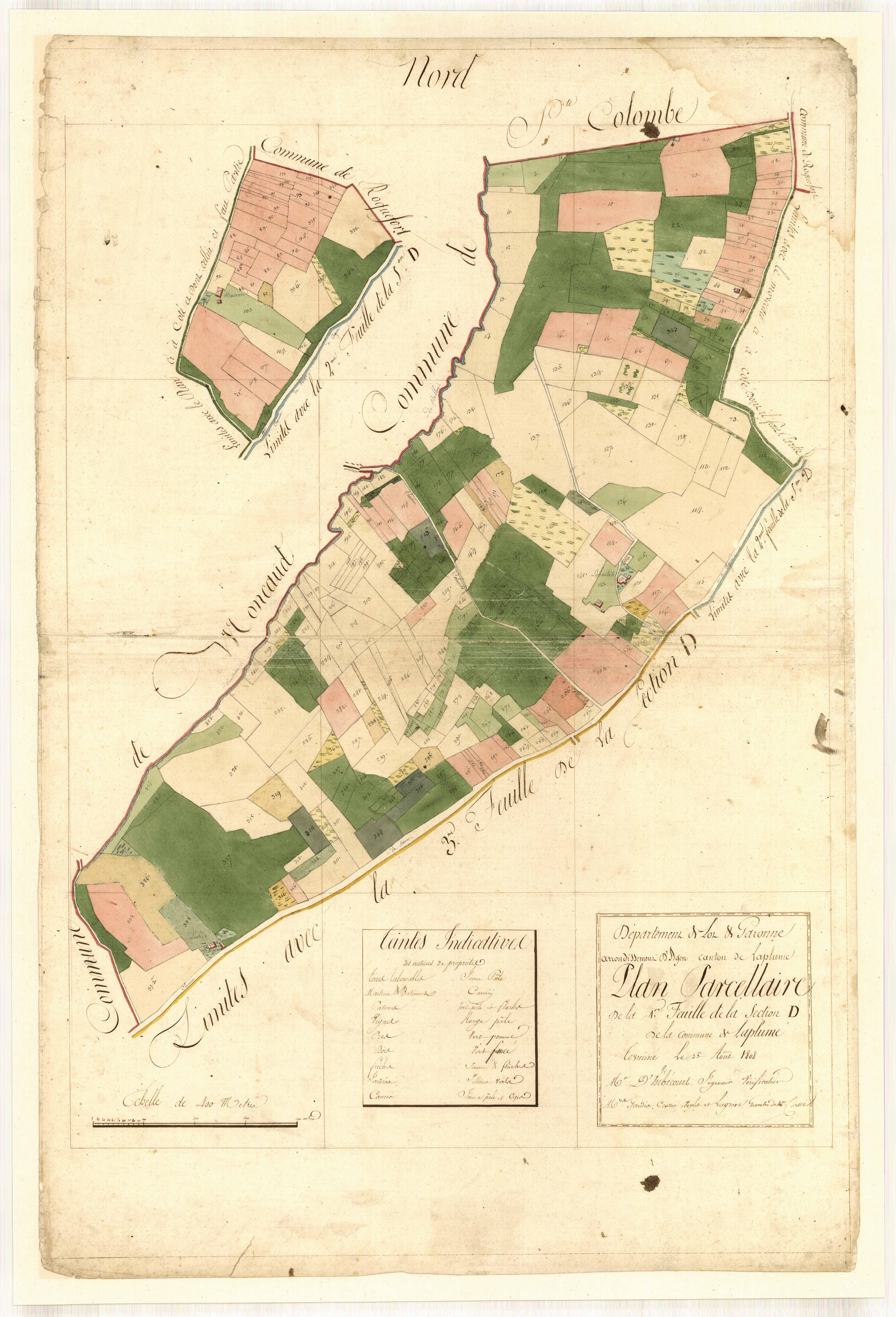 Plan primitif, feuille-D1, Laplume