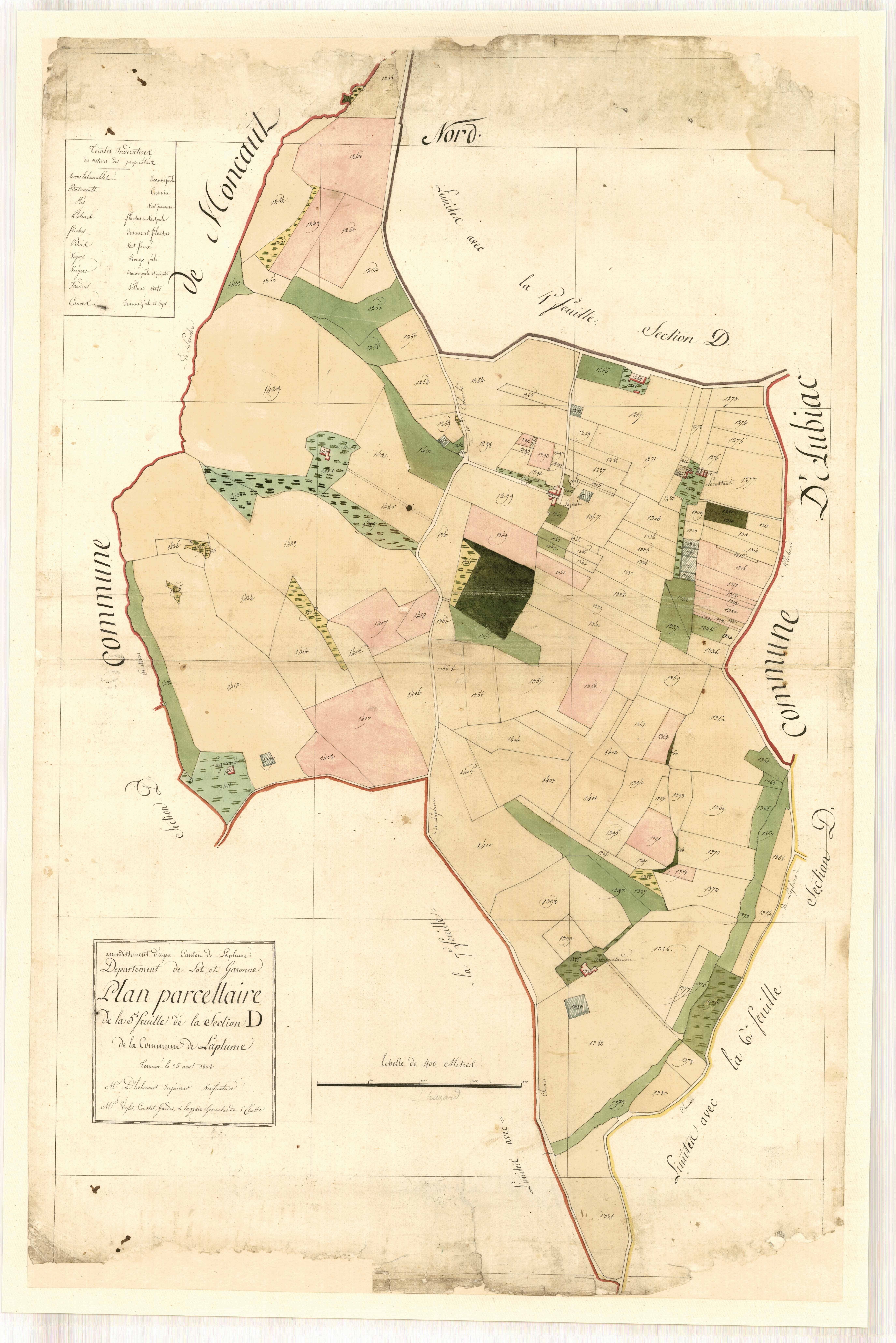 Plan primitif, feuille-D5, Laplume