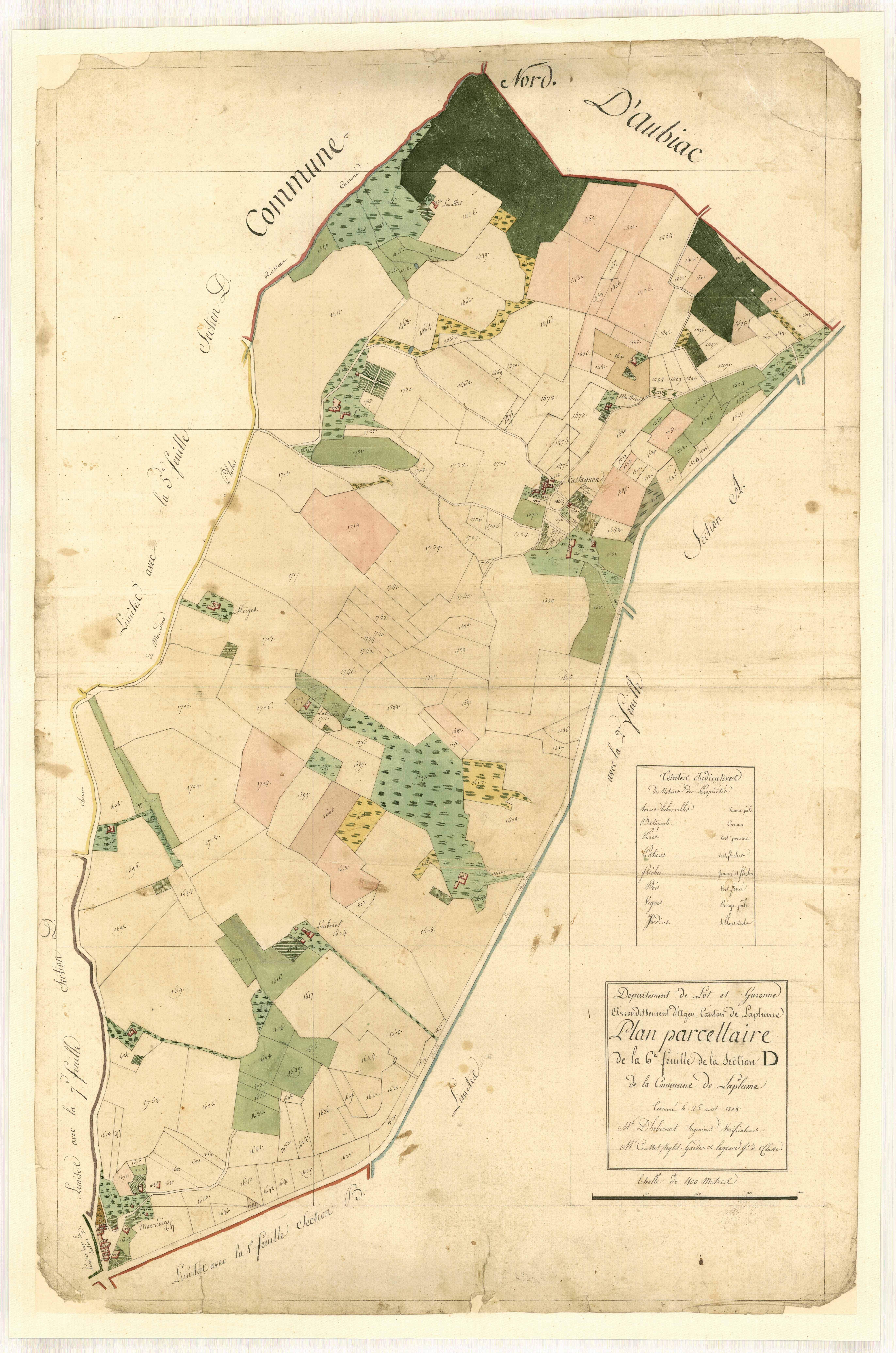 Plan primitif, feuille-D6, Laplume